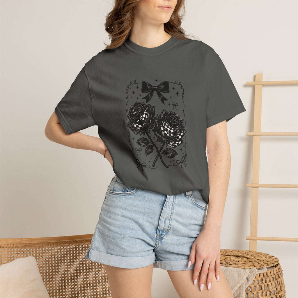 Floral Black Roses Vintage Comfort Colors T-Shirt