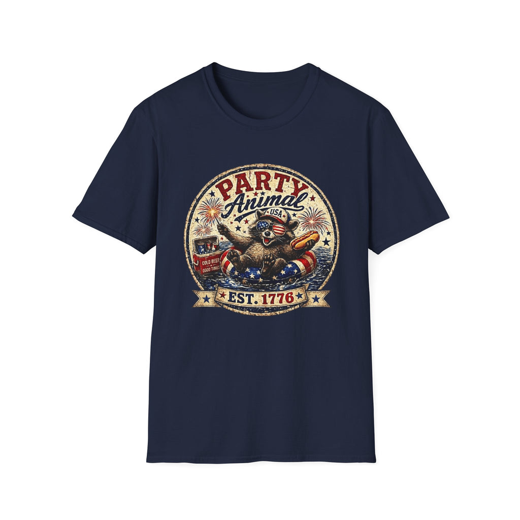 Party Animal T-Shirt — Patriotic 1776 Fourth of July Graphic Tee