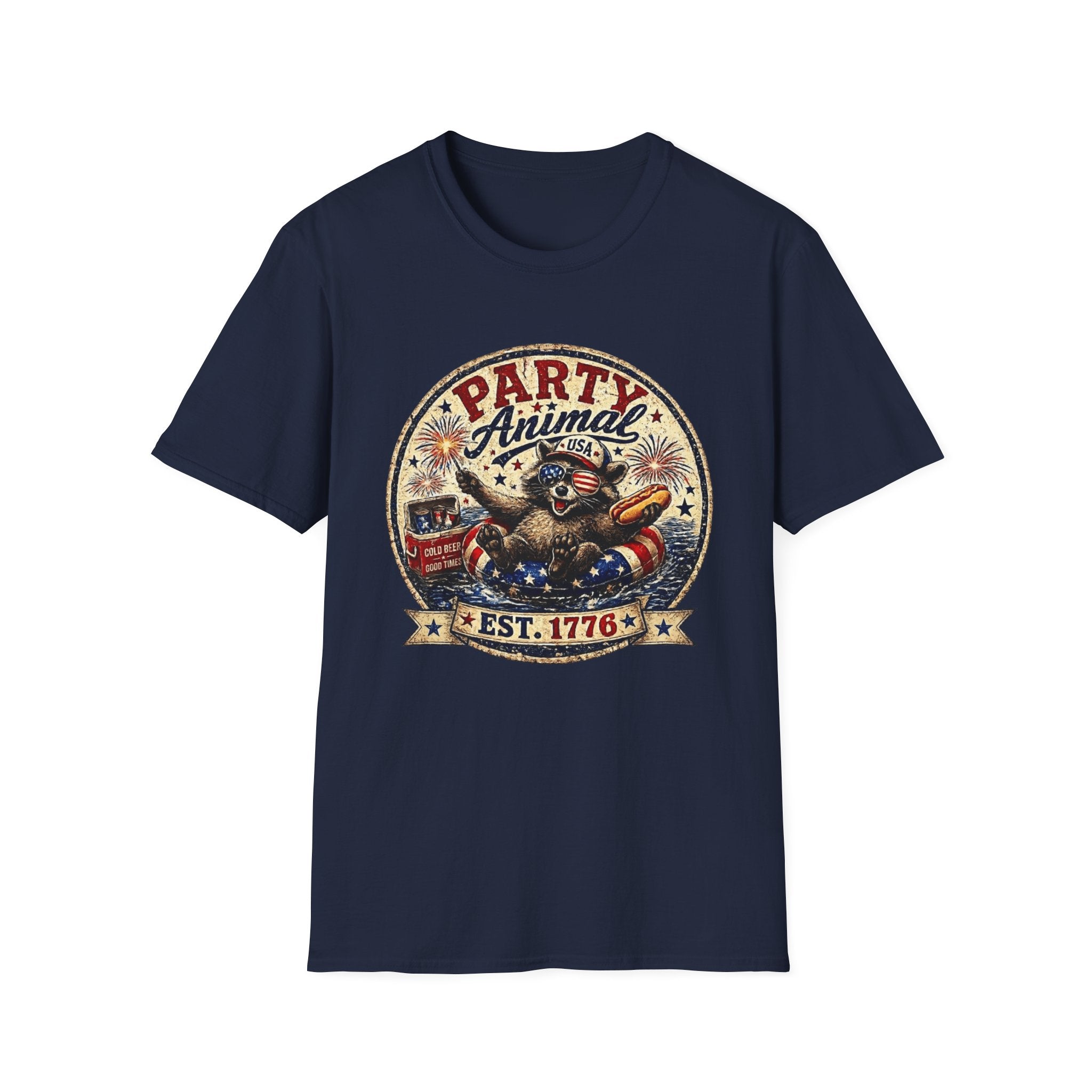 Party Animal T-Shirt — Patriotic 1776 Fourth of July Graphic Tee