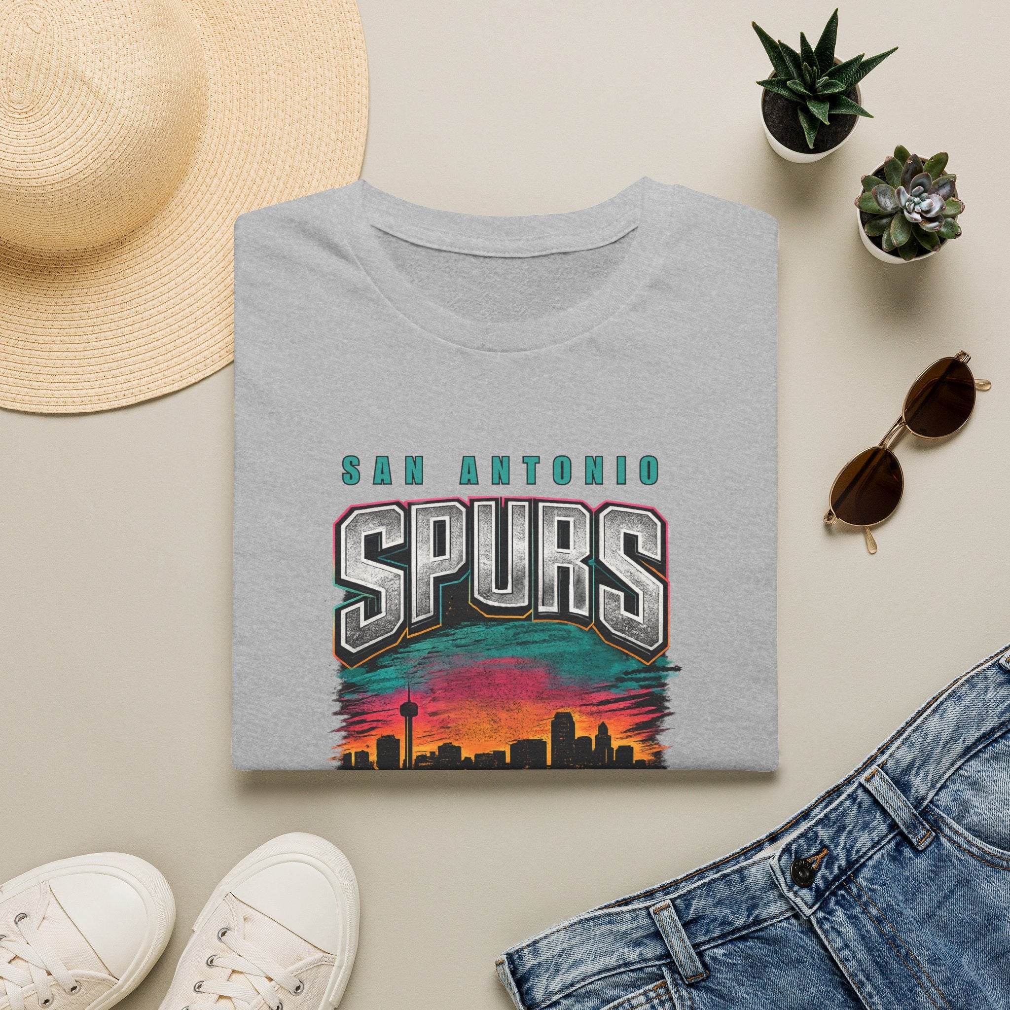 San Antonio City Skyline Spurs T-Shirt