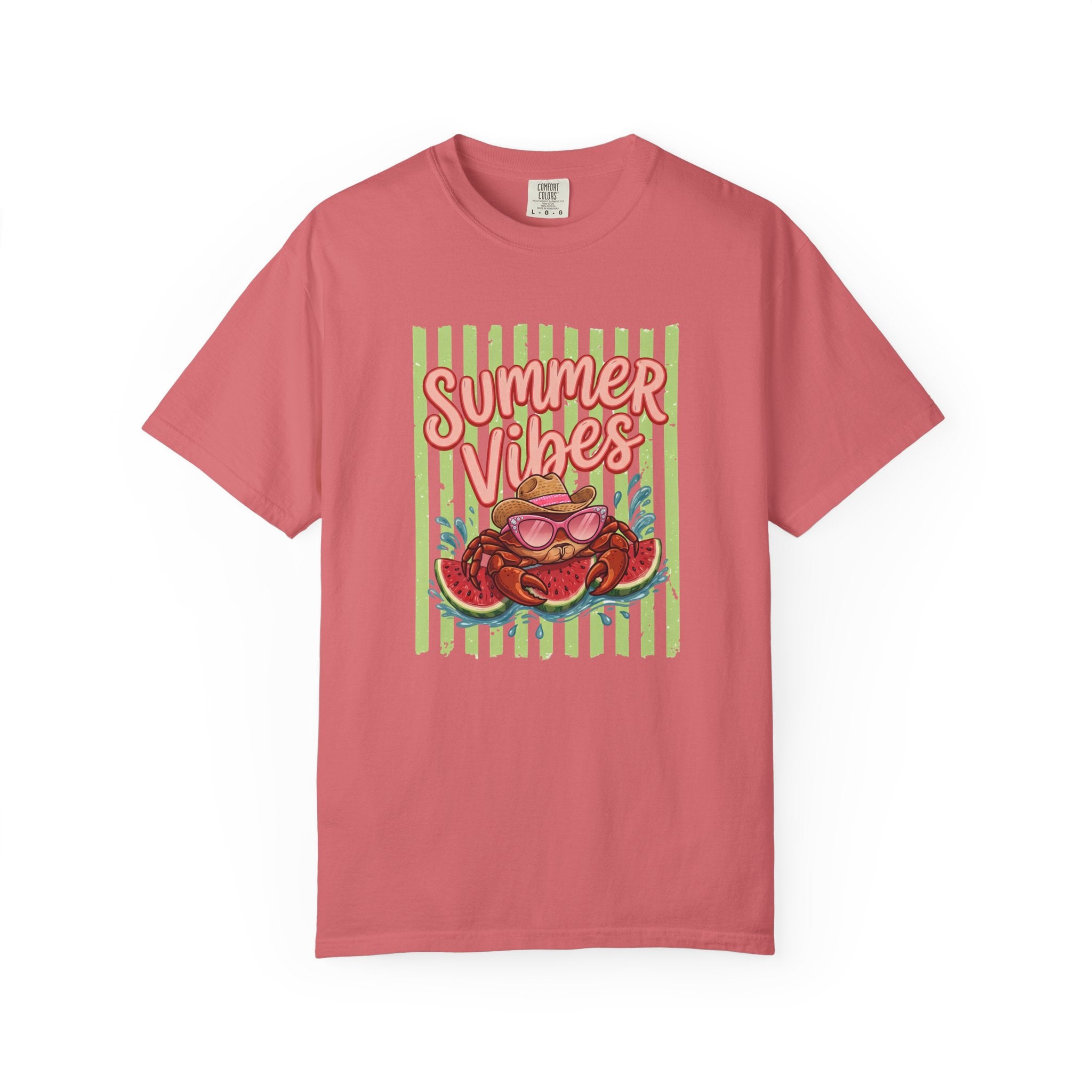 Summer Vibes Watermelon Crab Comfort Colors TShirt