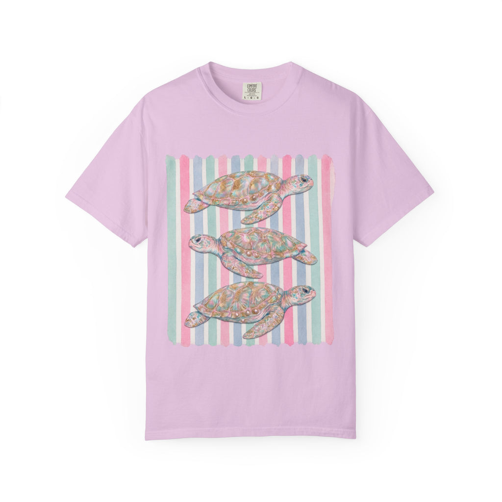 Sea Turtle Trio Pastel Beach Vibes Comfort Colors T-Shirt