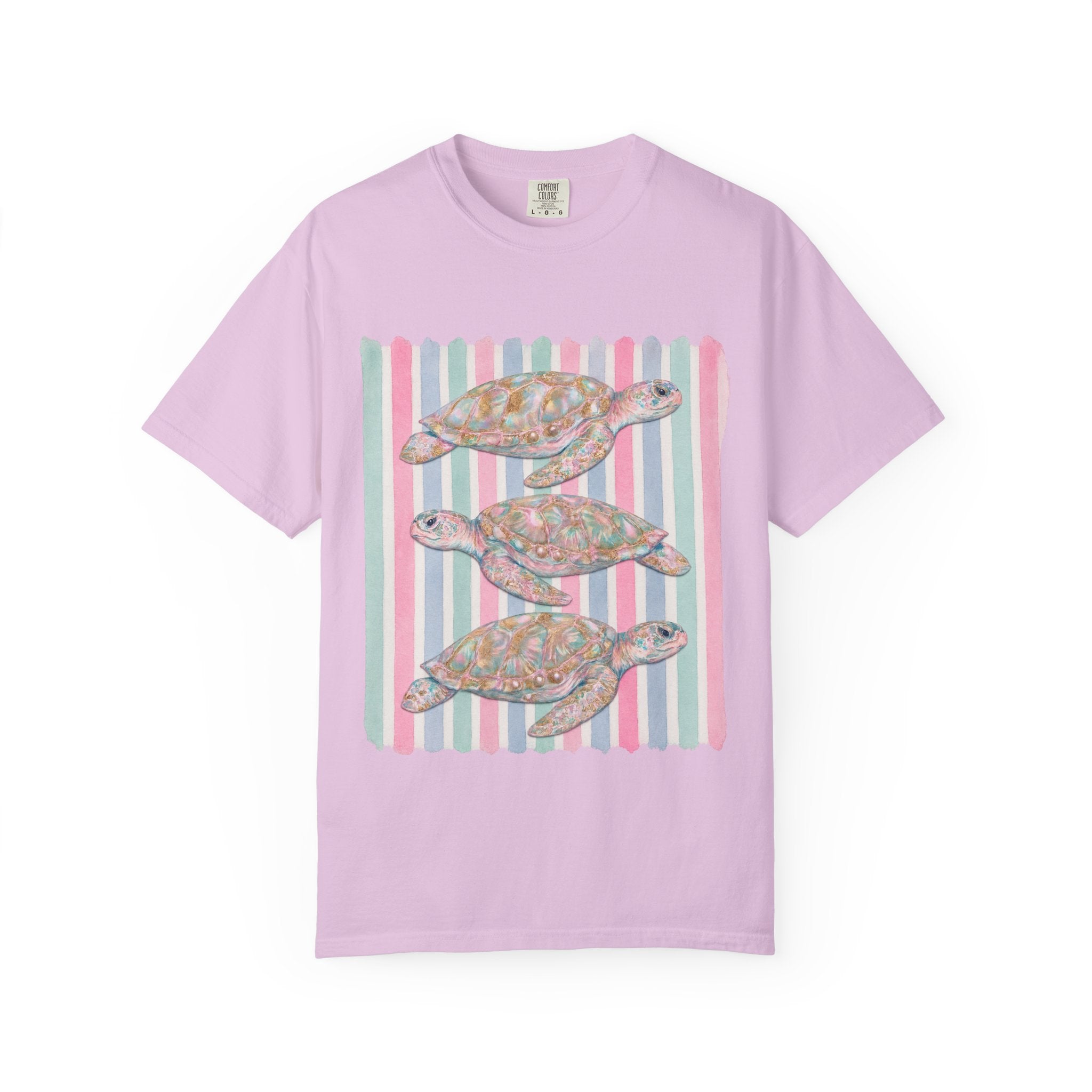 Sea Turtle Trio Pastel Beach Vibes Comfort Colors T-Shirt