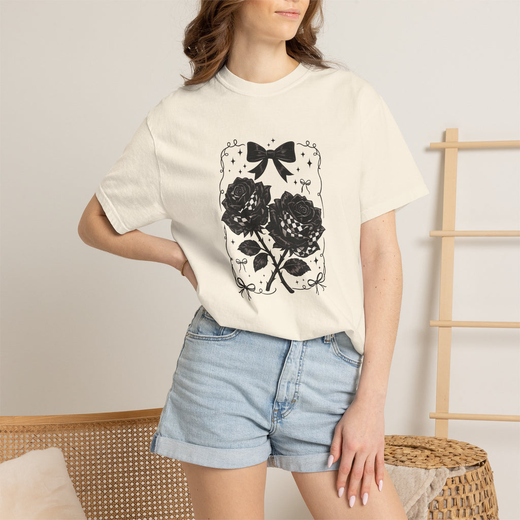 Floral Black Roses Vintage Comfort Colors T-Shirt