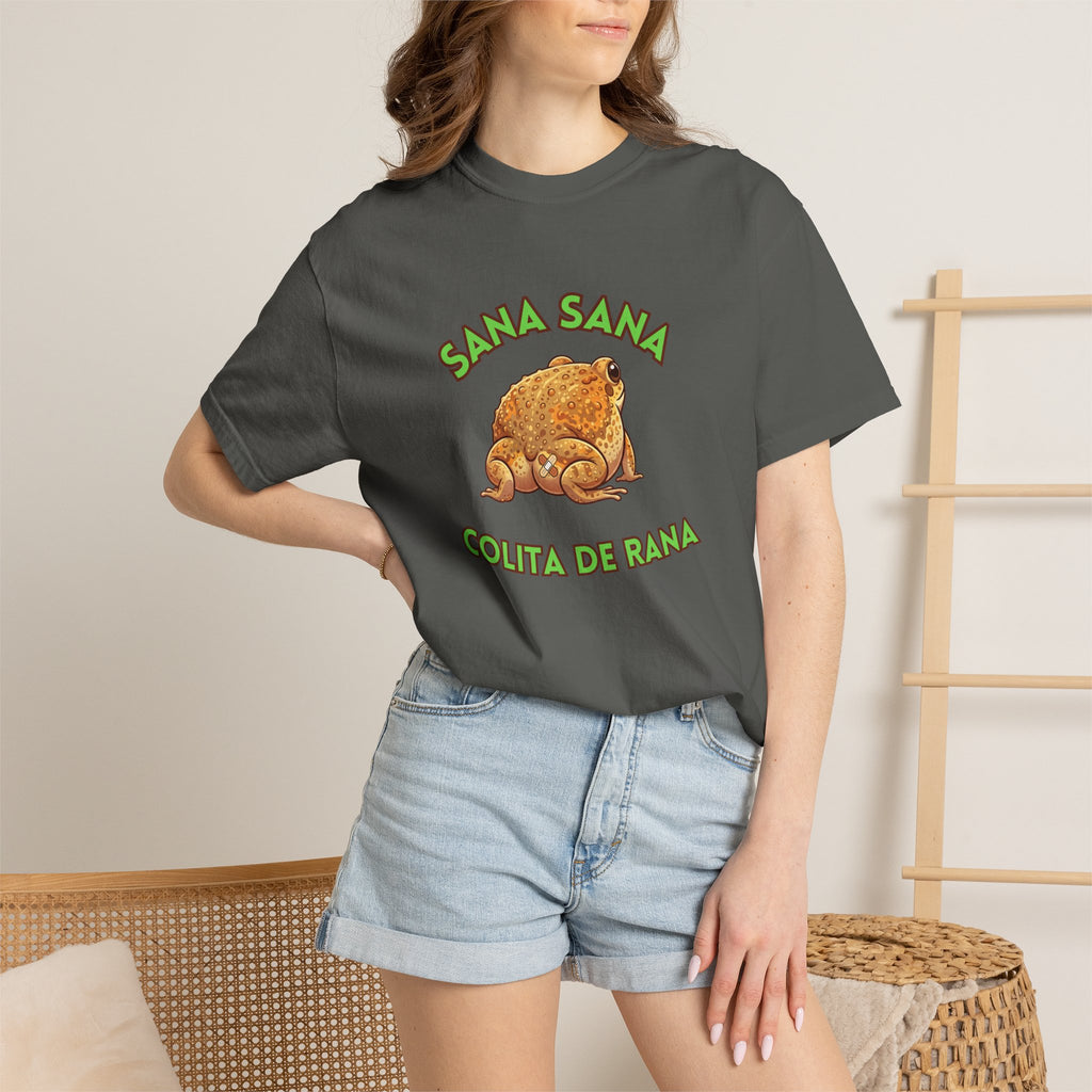 Sana Sana Colita de Rana Comfort Colors T-Shirt — Cute Spanish Frog Saying Healing Charm