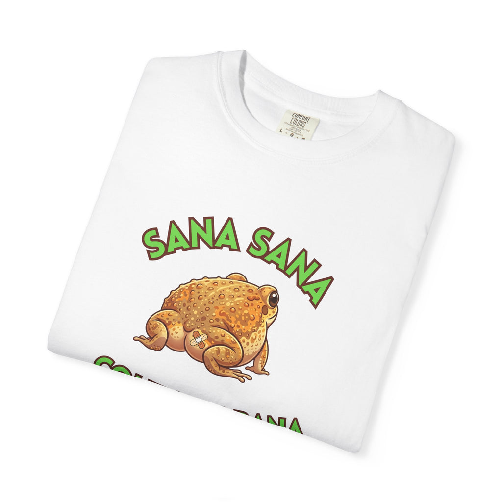 Sana Sana Colita de Rana Comfort Colors T-Shirt — Cute Spanish Frog Saying Healing Charm