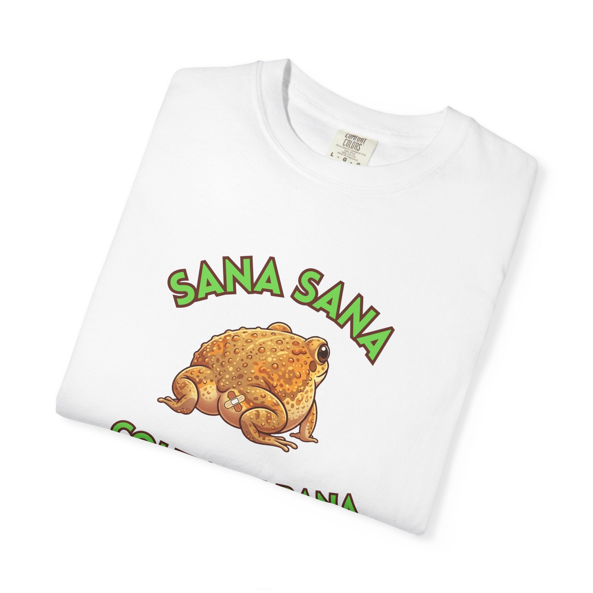 Sana Sana Colita de Rana Comfort Colors T-Shirt — Cute Spanish Frog Saying Healing Charm