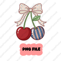 USA Cute Coquette Vintage Cherries PNG