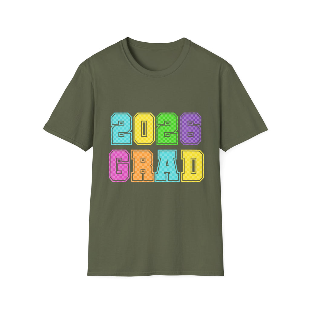 2026 Grad T-Shirt — Colorful Block Letter Graduation Tee