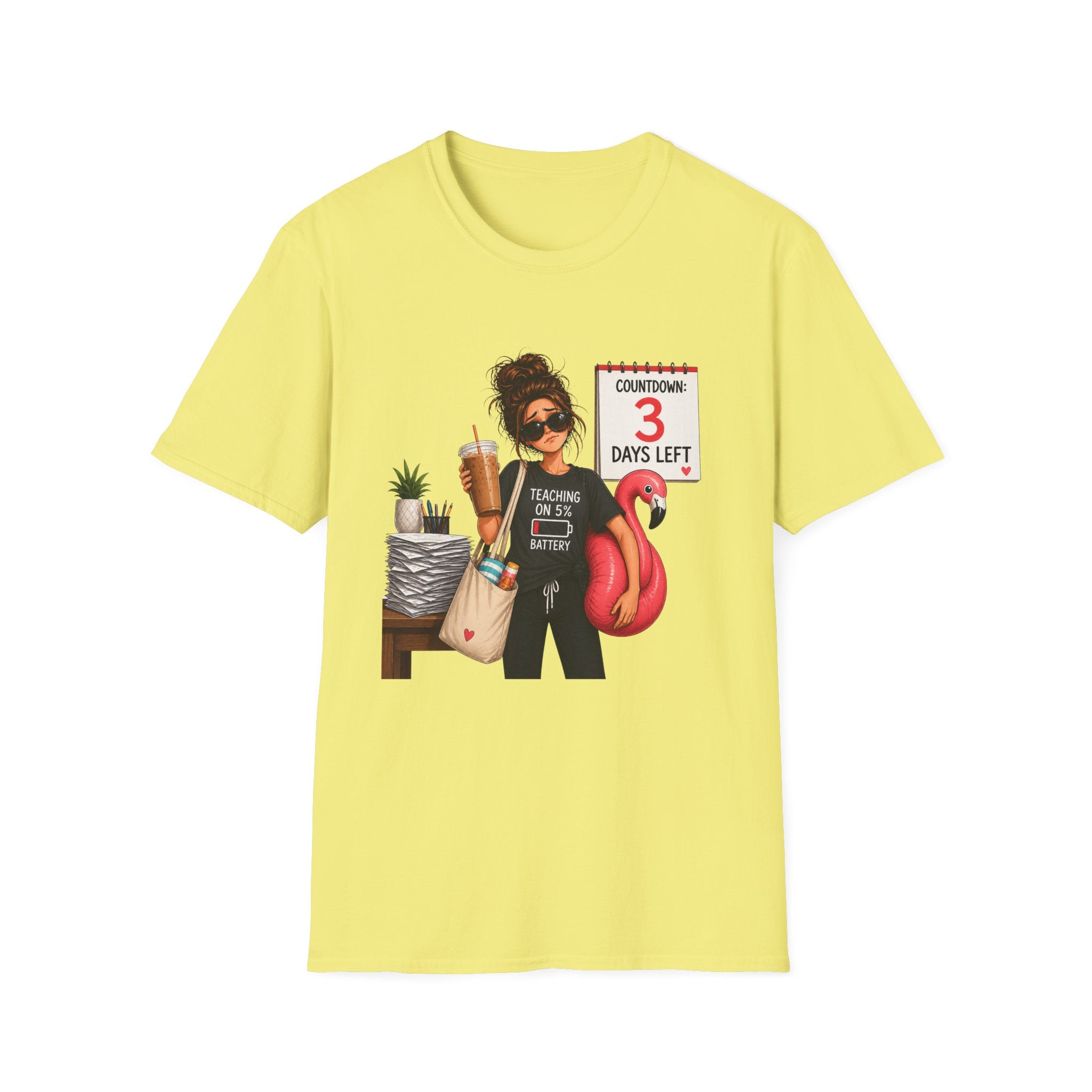 Teacher Countdown 3 Days Left T-Shirt — Funny End‑of‑School Vacation Tee