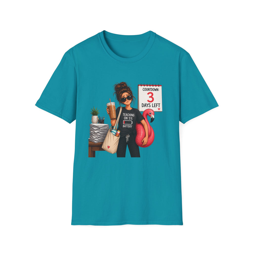 Teacher Countdown 3 Days Left T-Shirt — Funny End‑of‑School Vacation Tee