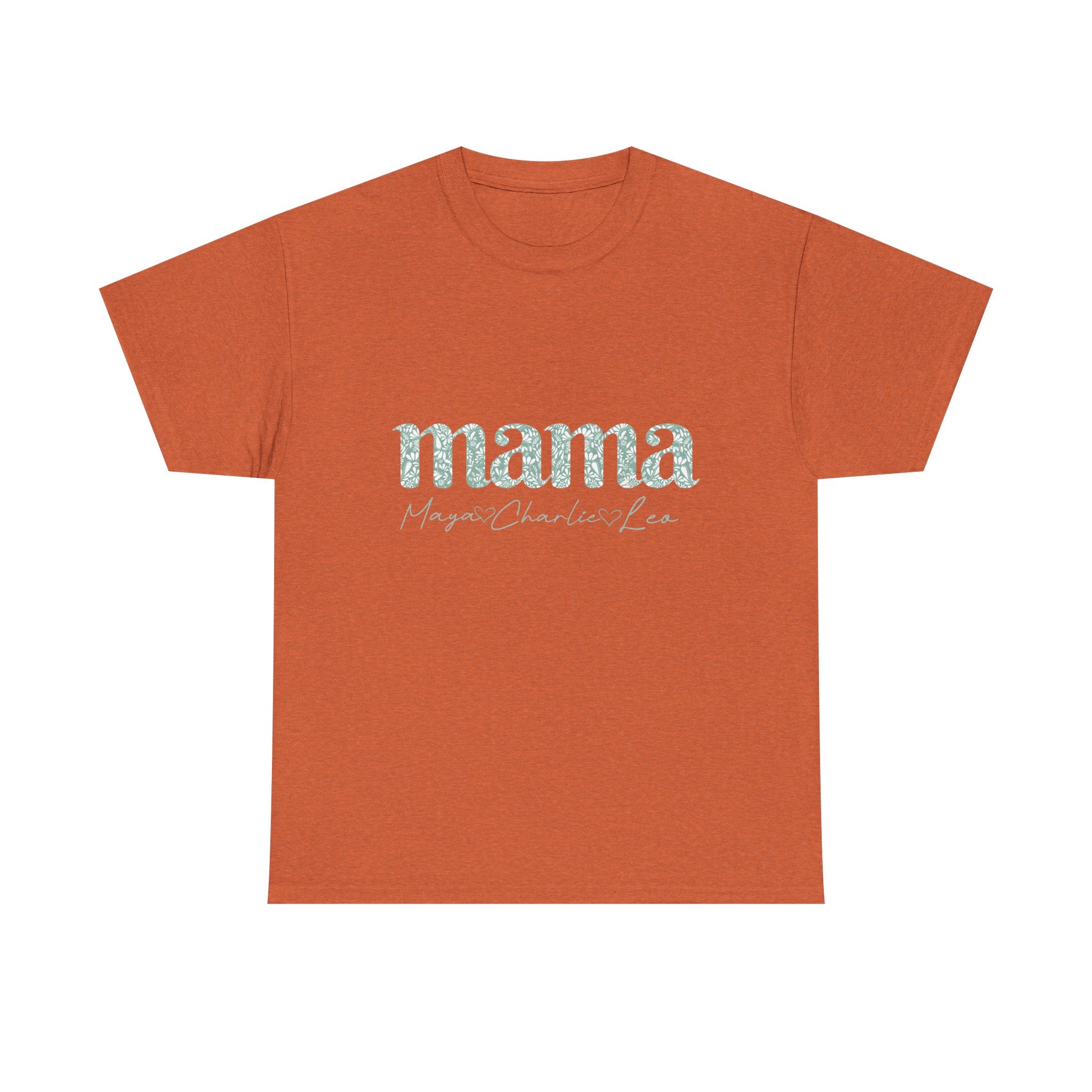 Mama Script Floral Tee — "mama" Mint Pattern Mom T-Shirt