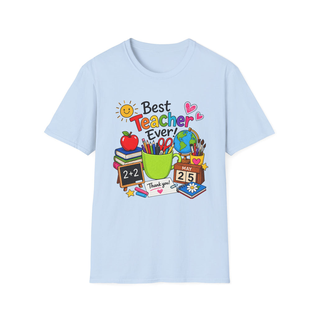 Teacher Appreciation T-Shirt – "Best Teacher Ever" Colorful Classroom Design