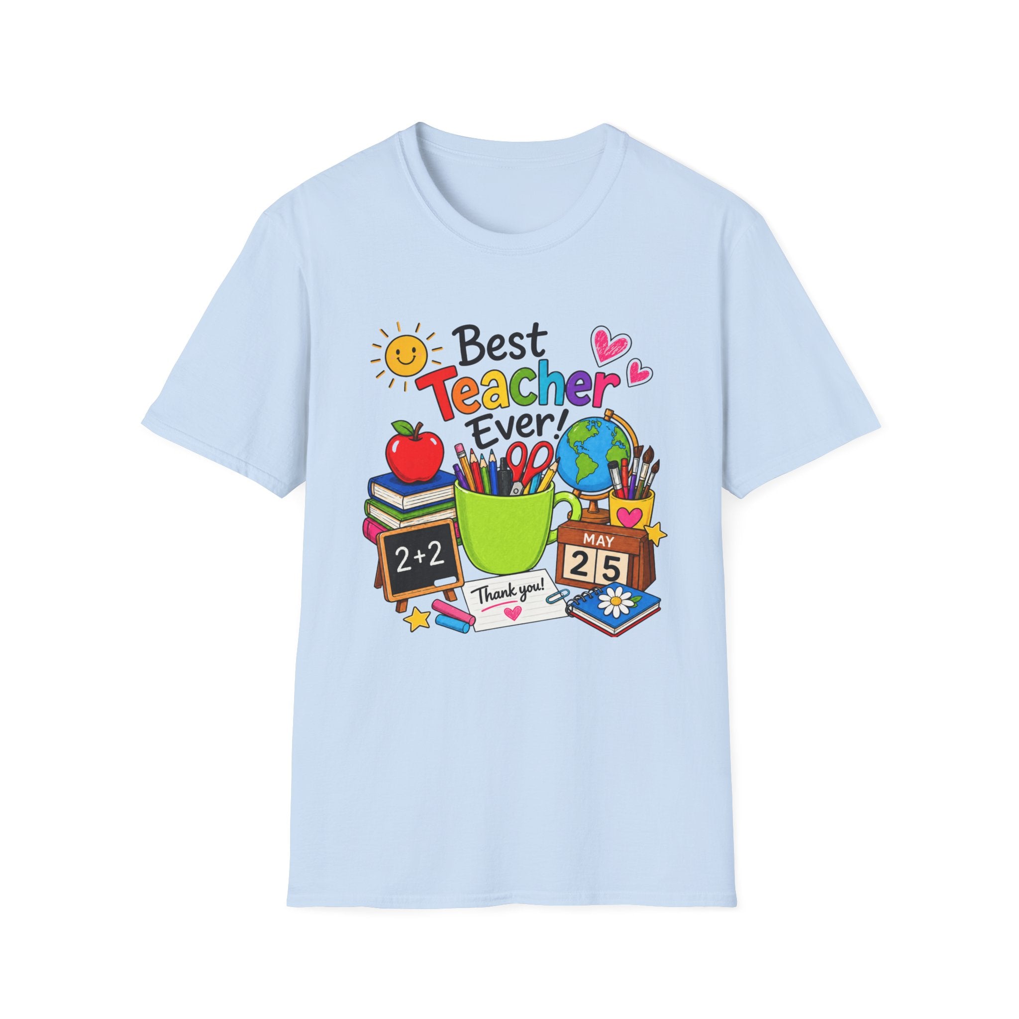 Teacher Appreciation T-Shirt – "Best Teacher Ever" Colorful Classroom Design
