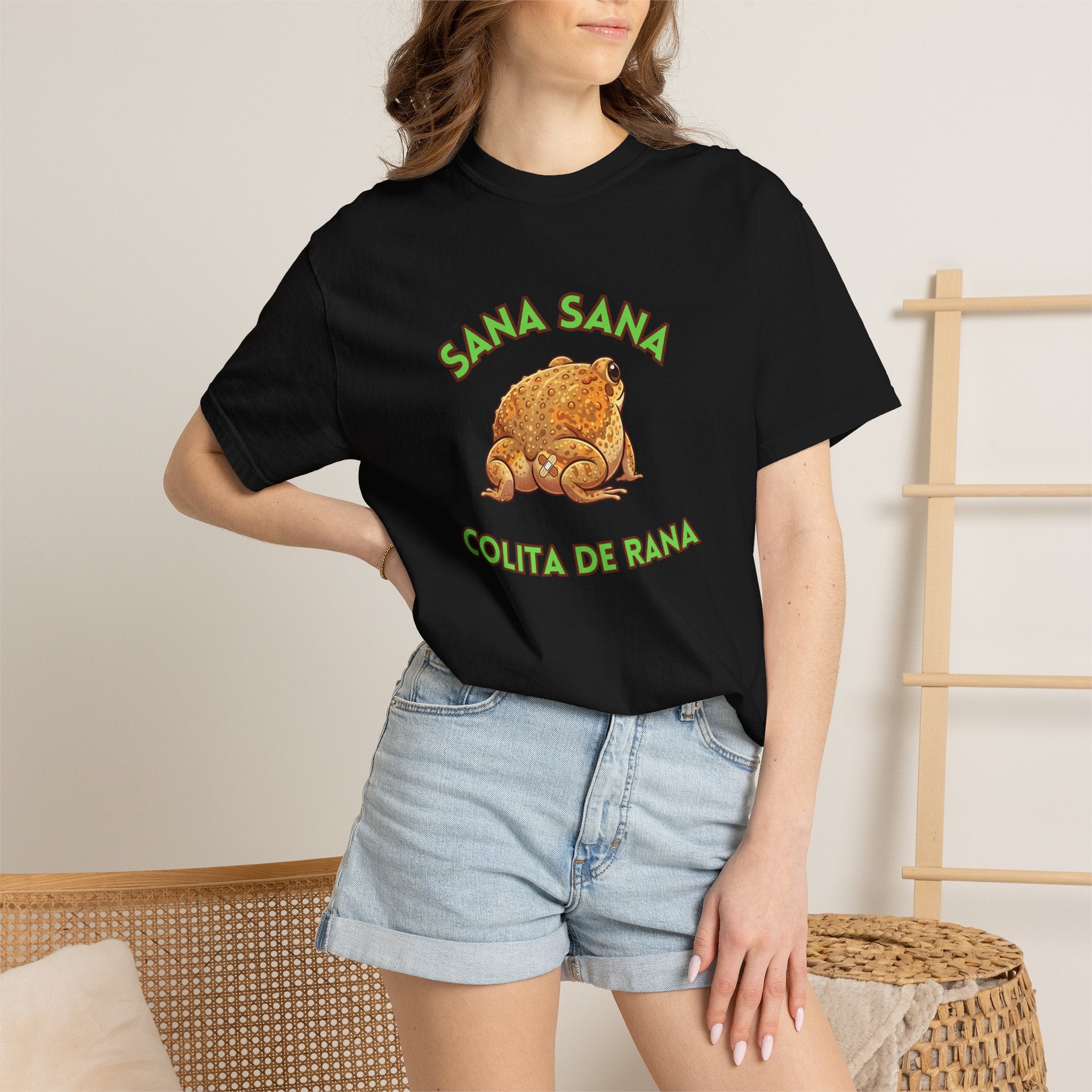 Sana Sana Colita de Rana Comfort Colors T-Shirt — Cute Spanish Frog Saying Healing Charm