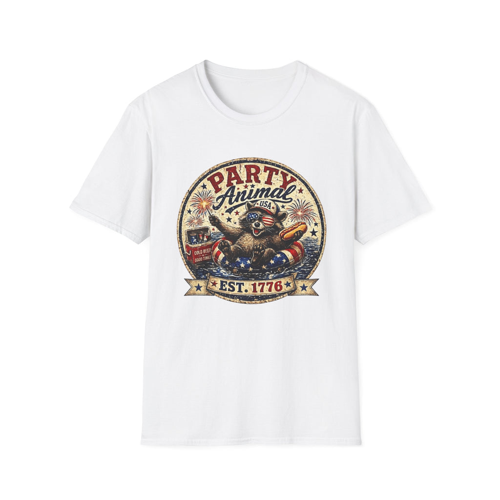 Party Animal T-Shirt — Patriotic 1776 Fourth of July Graphic Tee