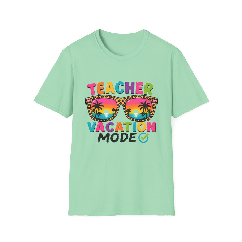Teacher Vacation Mode T-Shirt — Tropical Sunglasses Graphic