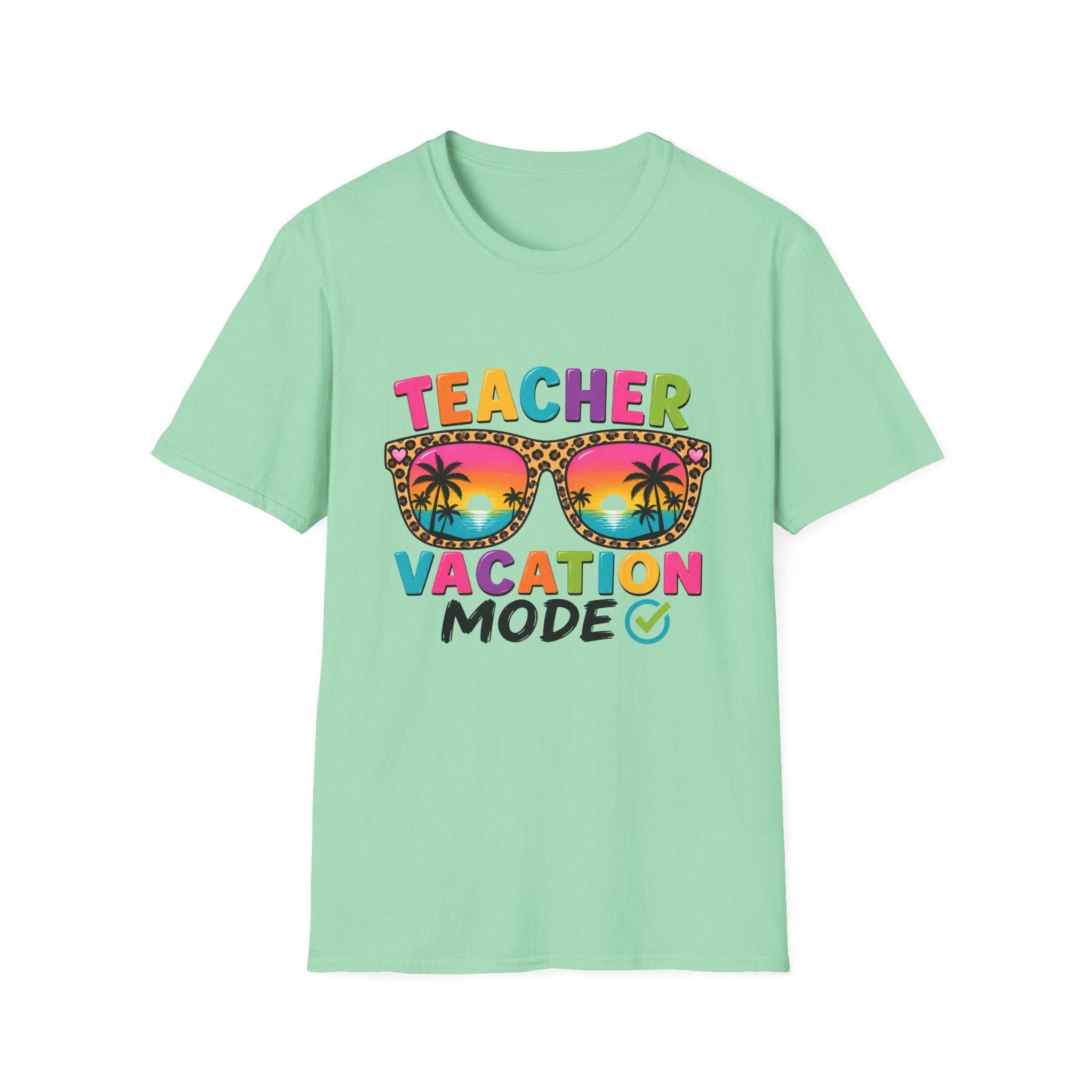 Teacher Vacation Mode T-Shirt — Tropical Sunglasses Graphic