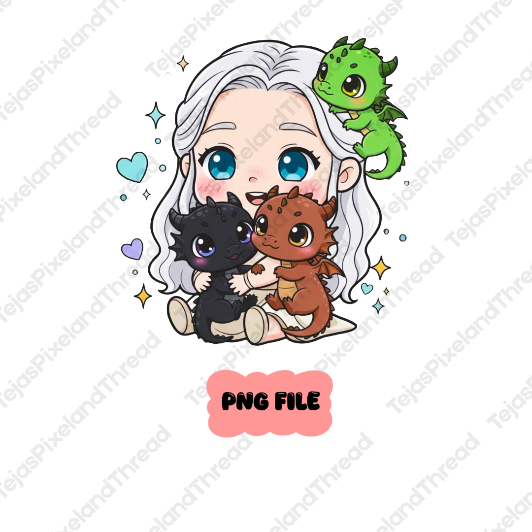 Kawaii Dragon Mother-PNG