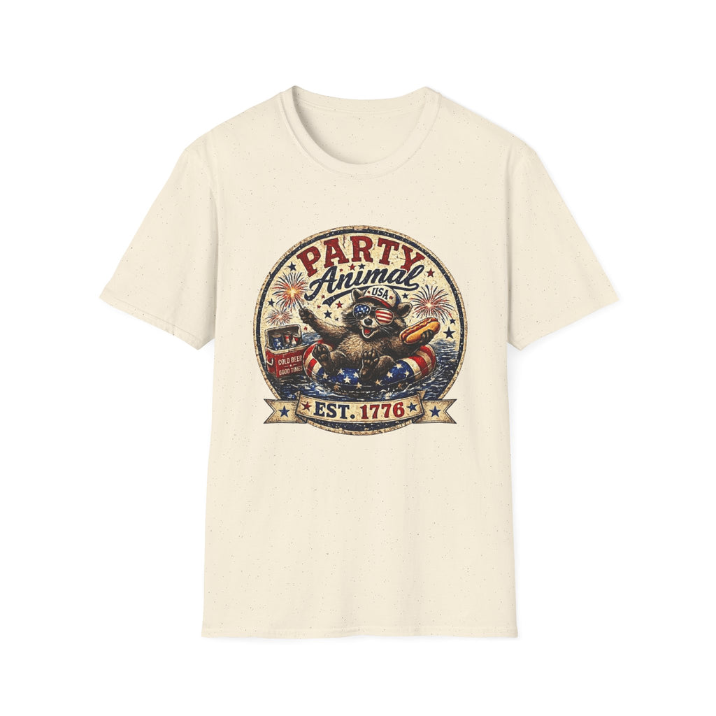 Party Animal T-Shirt — Patriotic 1776 Fourth of July Graphic Tee