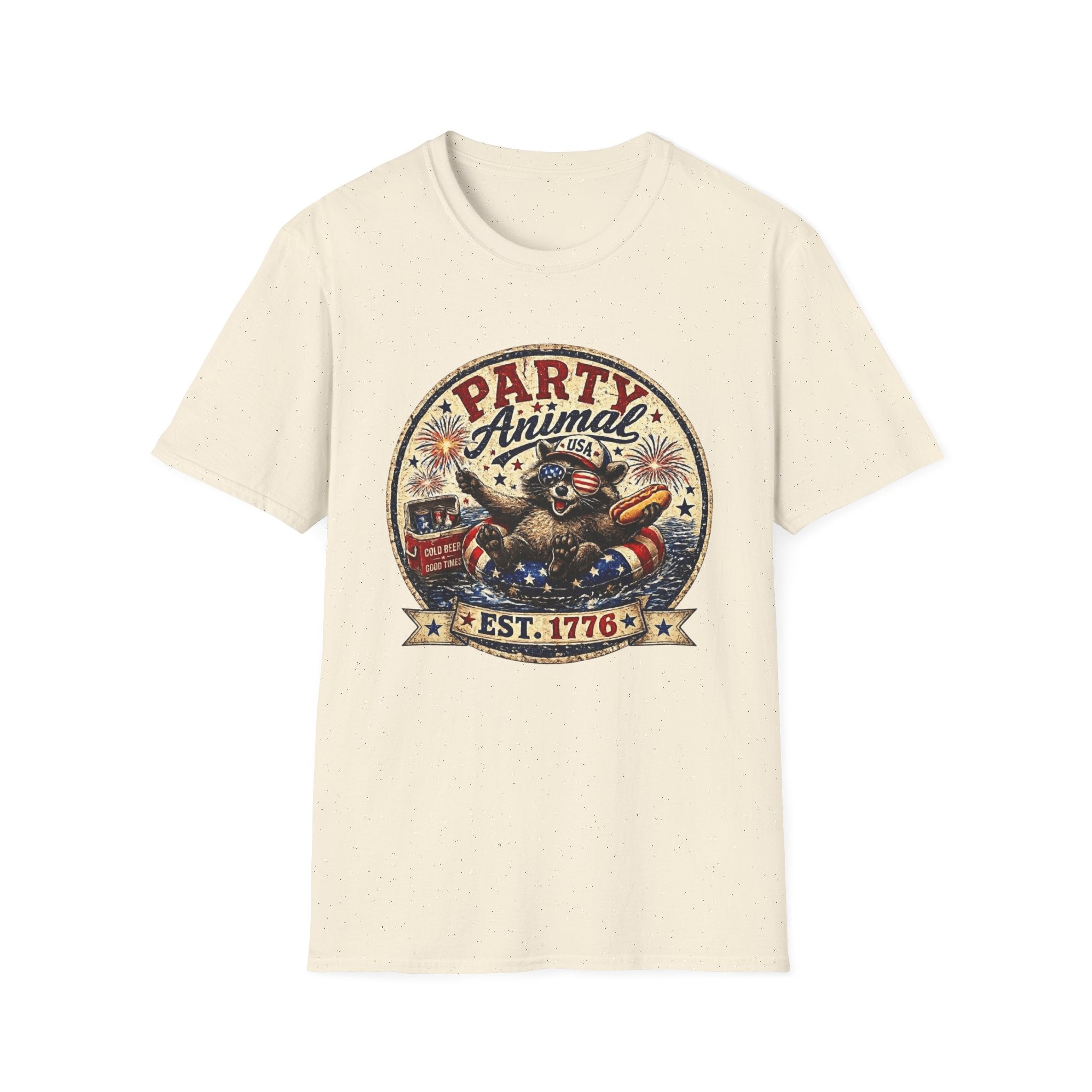 Party Animal T-Shirt — Patriotic 1776 Fourth of July Graphic Tee