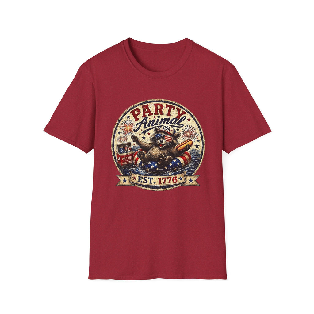 Party Animal T-Shirt — Patriotic 1776 Fourth of July Graphic Tee