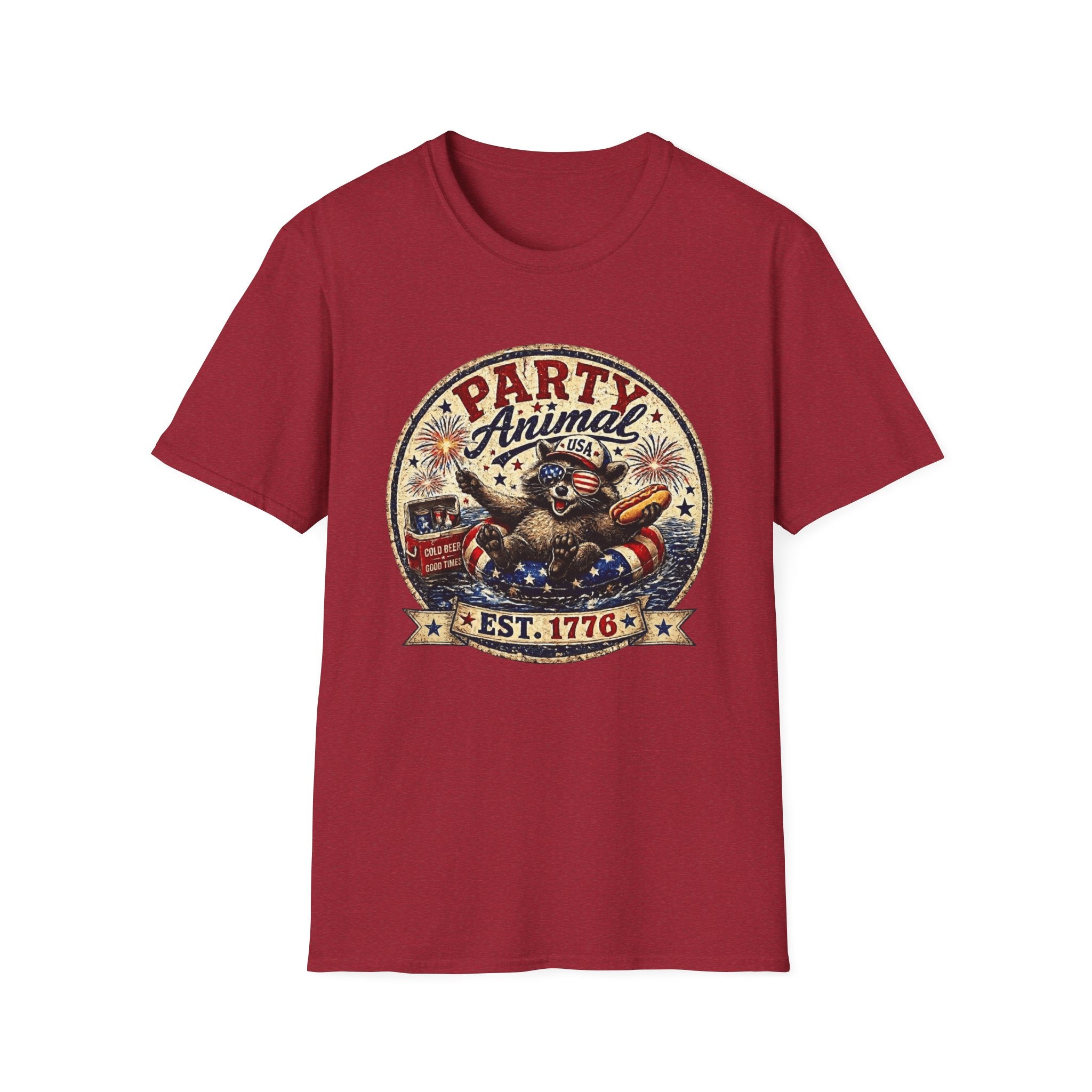 Party Animal T-Shirt — Patriotic 1776 Fourth of July Graphic Tee