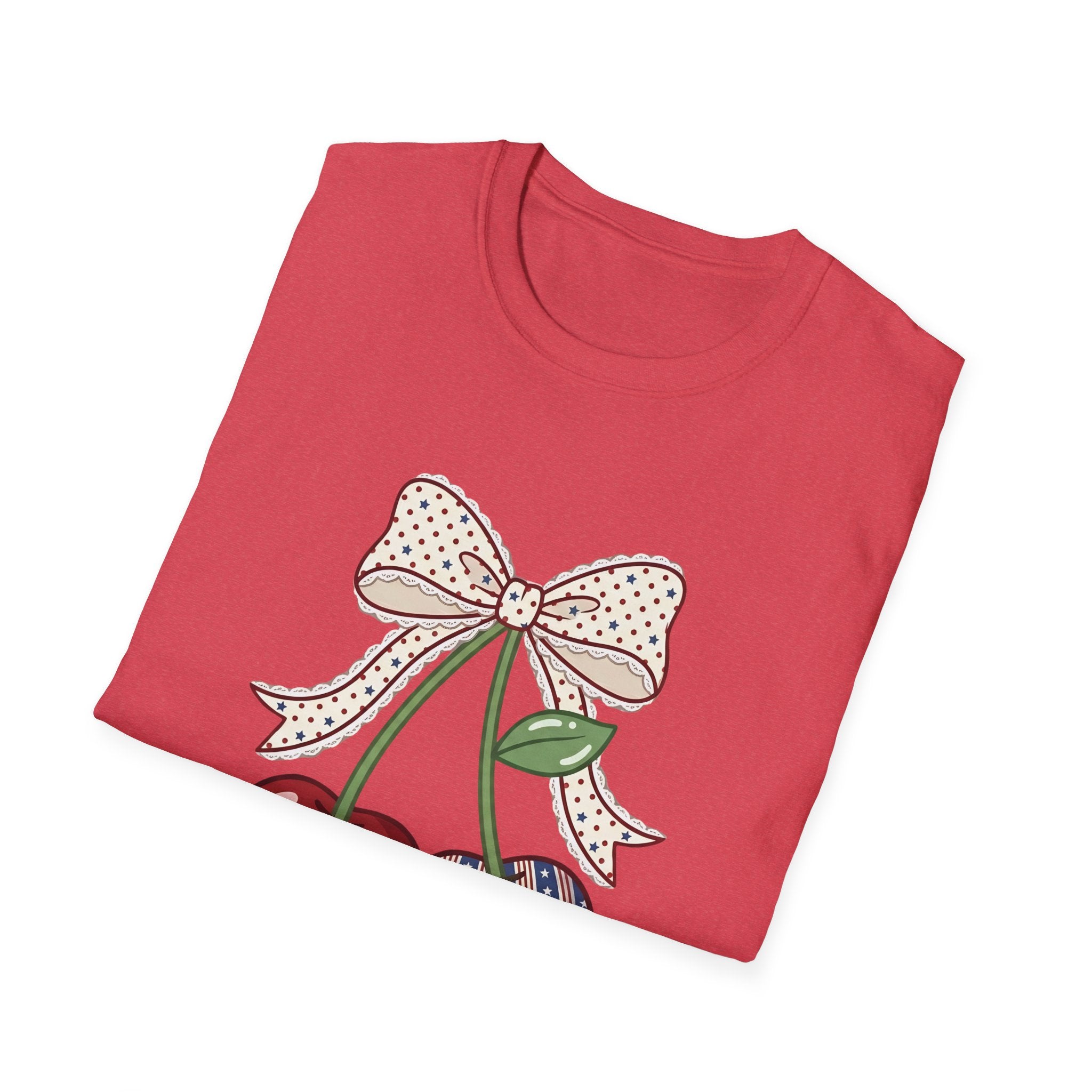 Cute Vintage Cherry with Bow Graphic Tee
