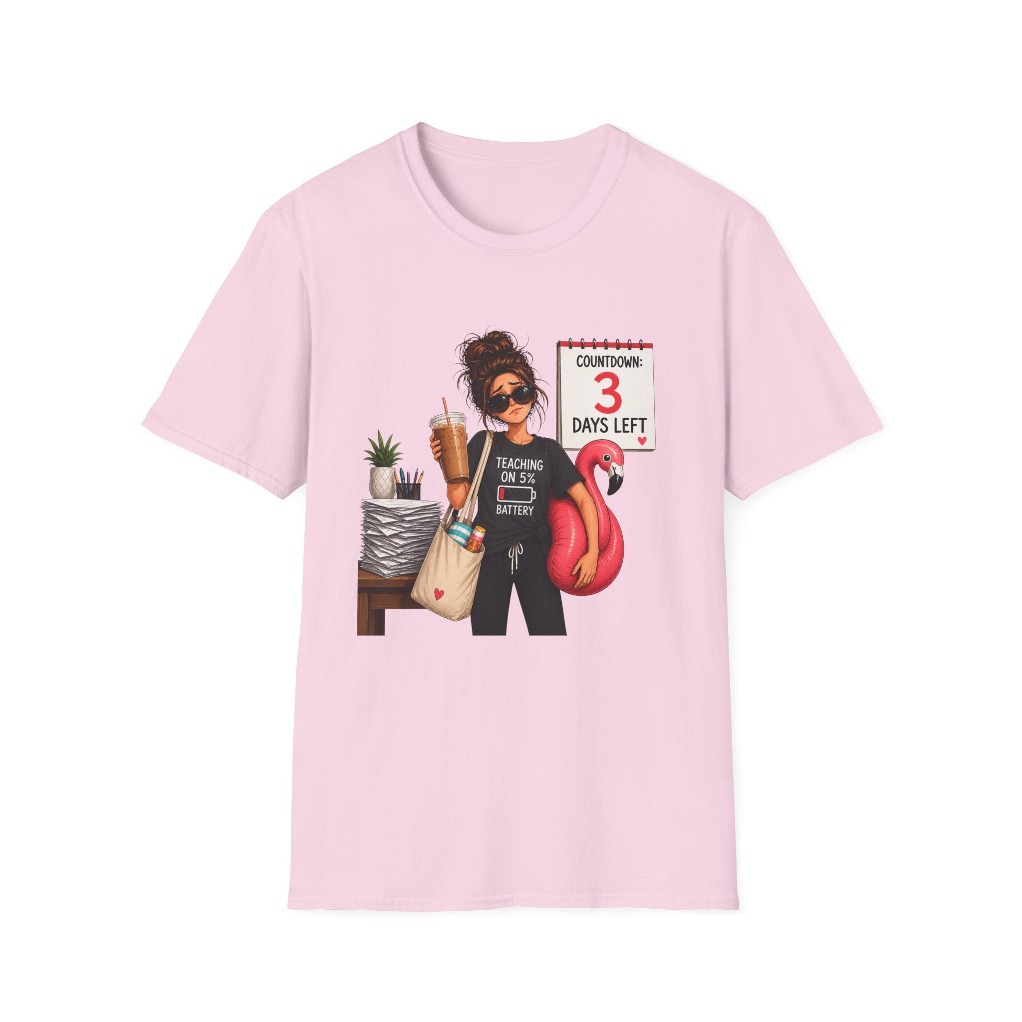Teacher Countdown 3 Days Left T-Shirt — Funny End‑of‑School Vacation Tee