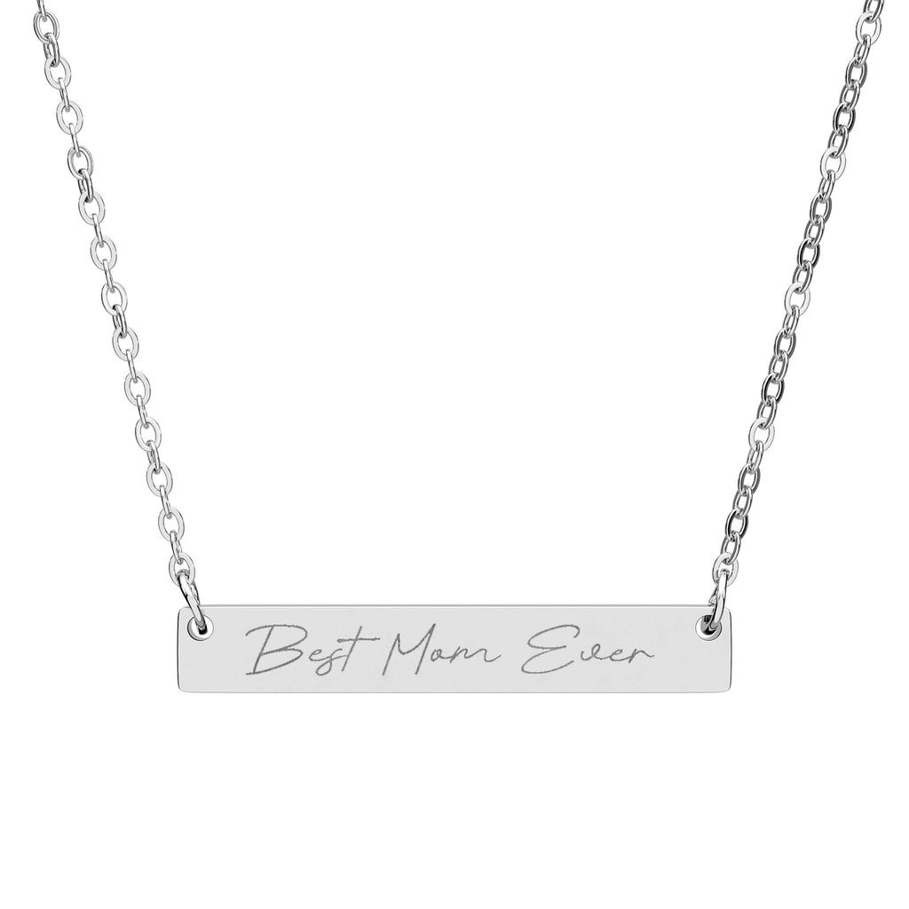 Personalized Engravable Horizontal Bar Necklace for Gift