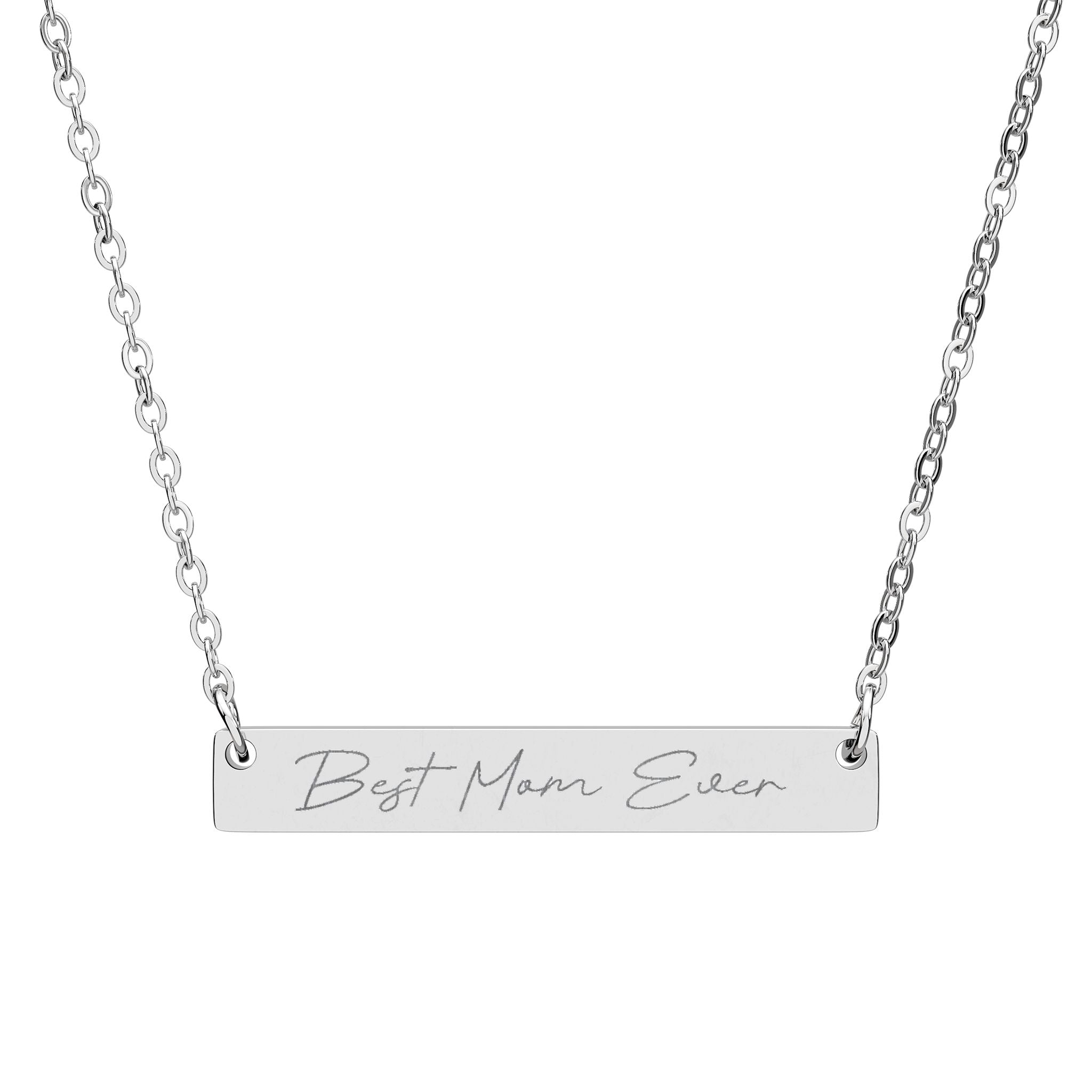 Personalized Engravable Horizontal Bar Necklace for Gift