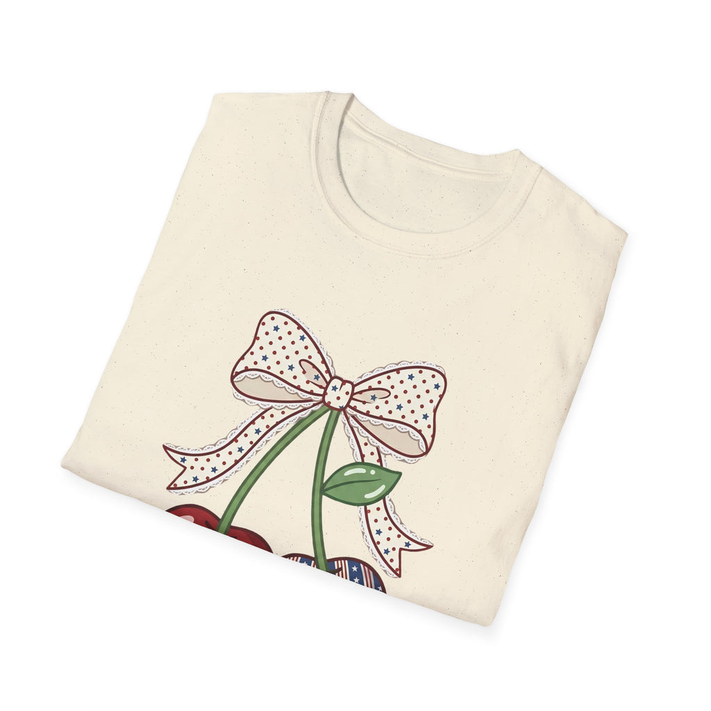 Cute Vintage Cherry with Bow Graphic Tee