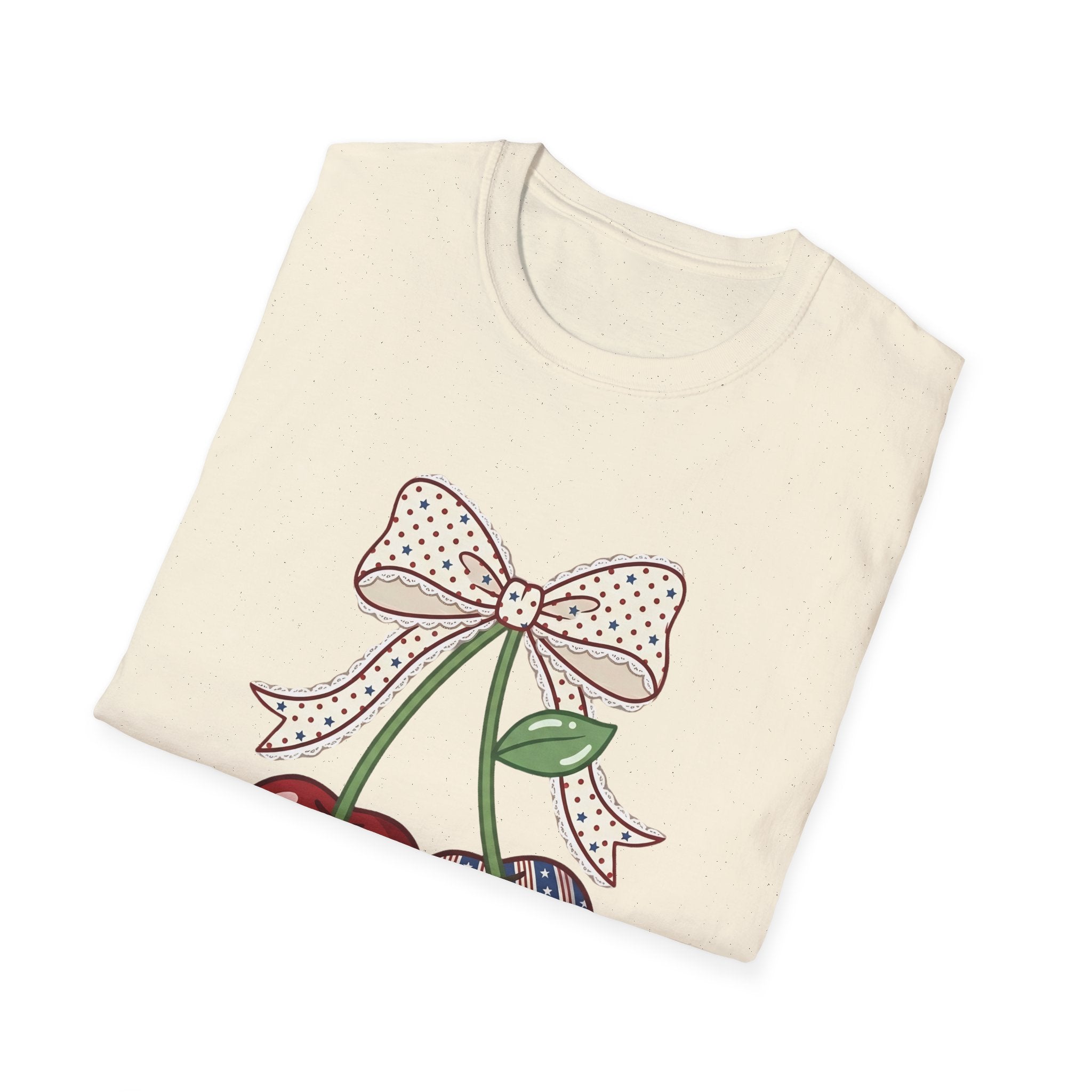 Cute Vintage Cherry with Bow Graphic Tee