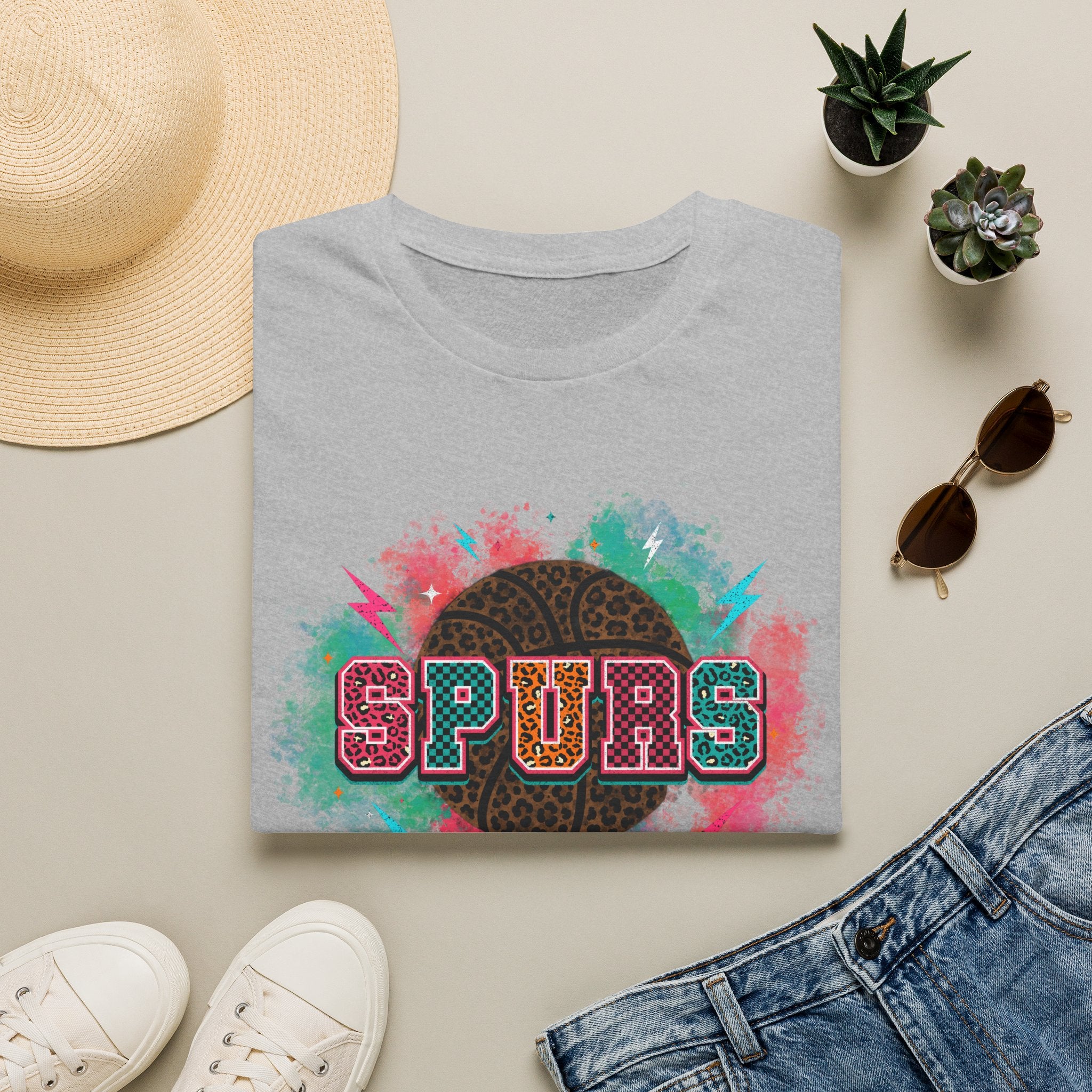 Colorful Leopard San Antonio Basketball TShirt