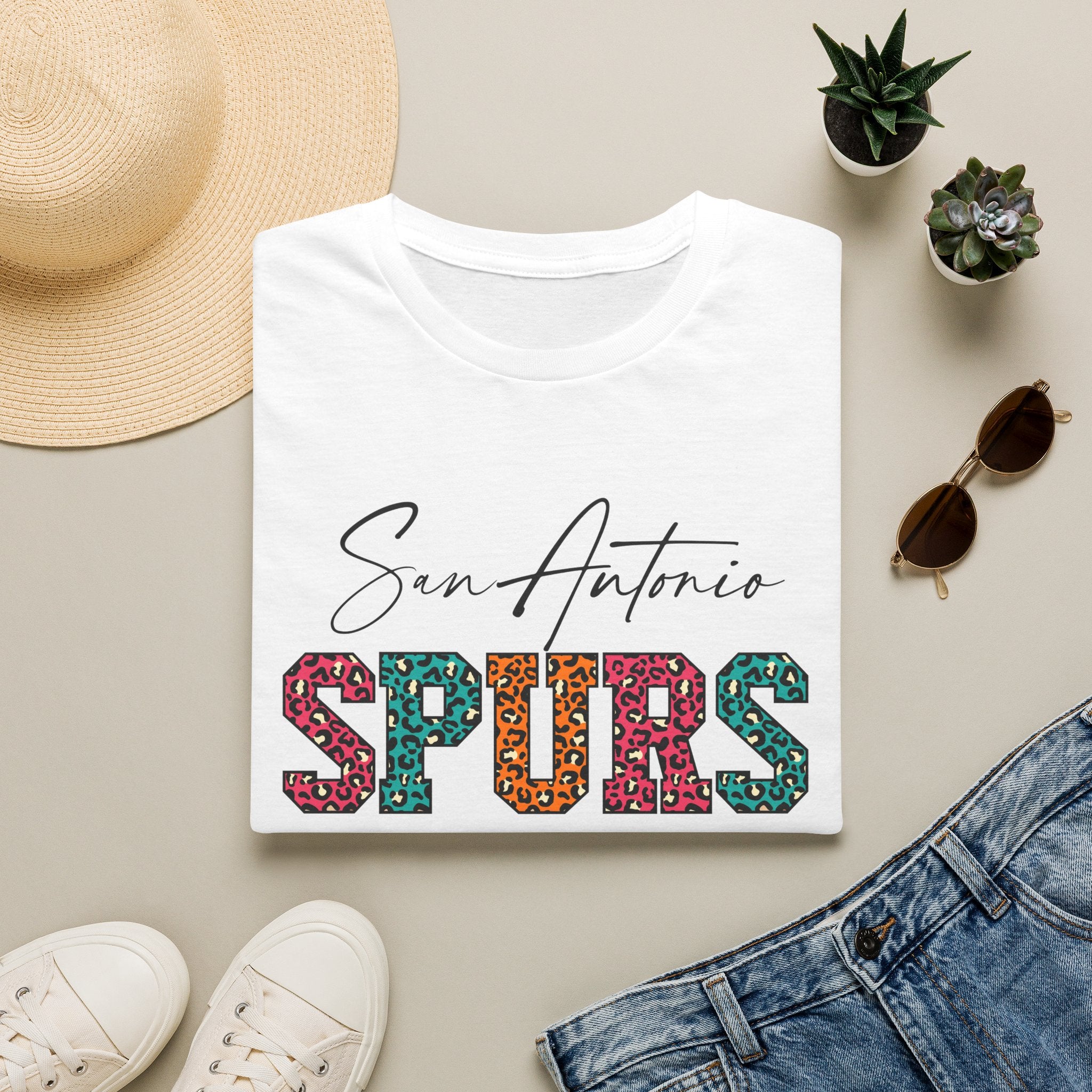 San Antonio Basketball Leopard Print T-Shirt