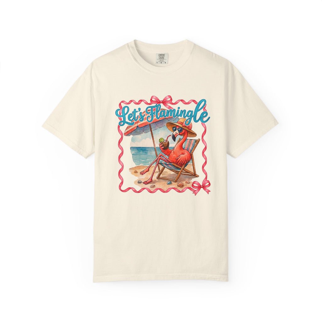 Let's Flamingle Retro Flamingo Beach Comfort Colors T-Shirt