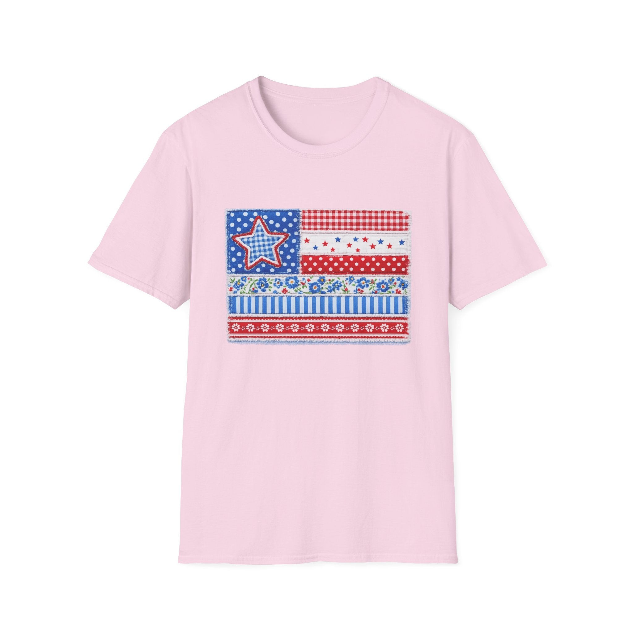 Patriotic Patchwork American Flag T-Shirt