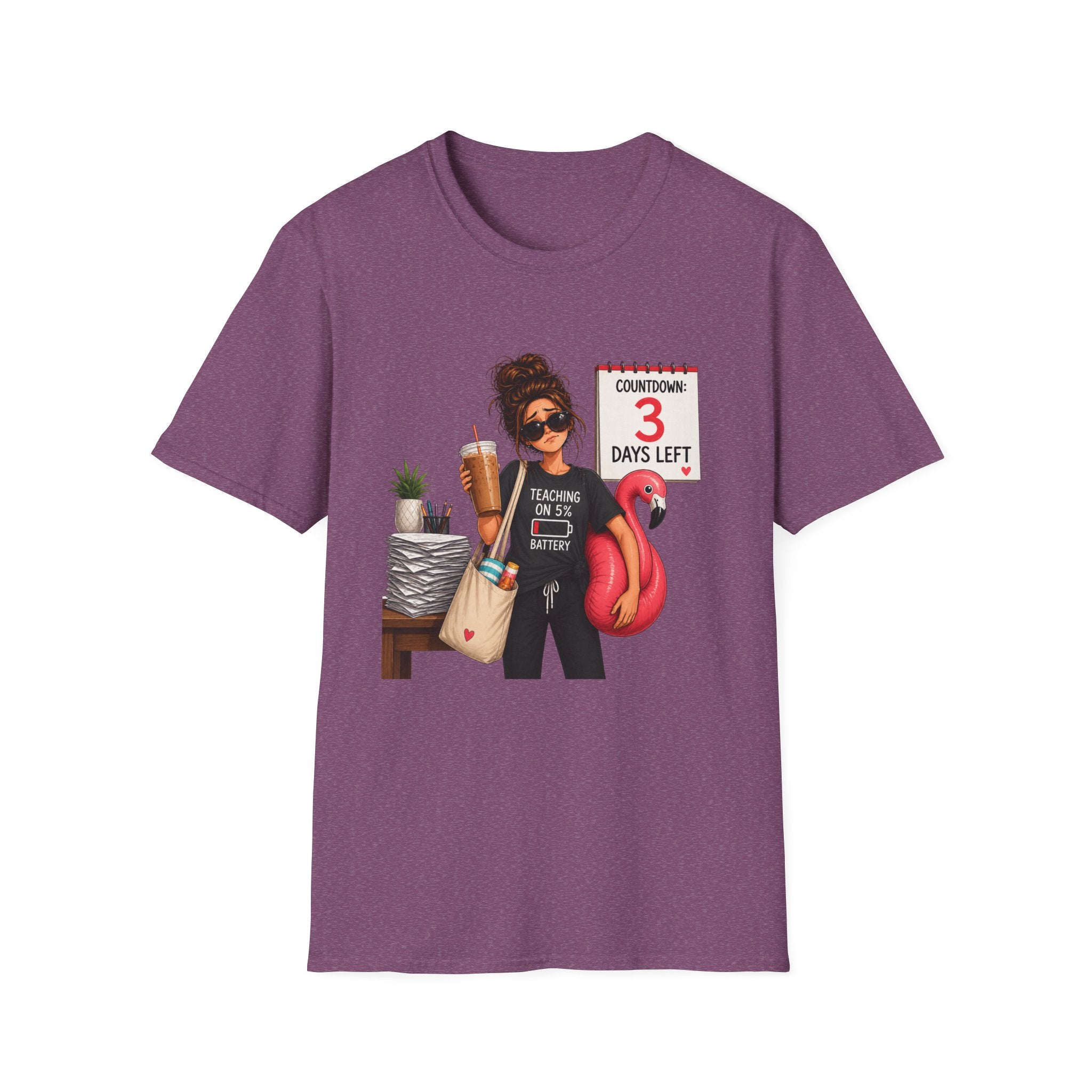 Teacher Countdown 3 Days Left T-Shirt — Funny End‑of‑School Vacation Tee