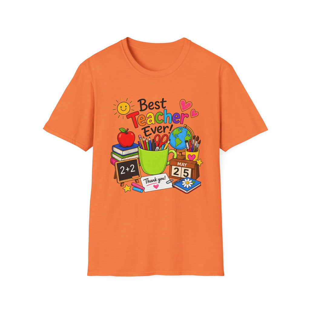 Teacher Appreciation T-Shirt – "Best Teacher Ever" Colorful Classroom Design