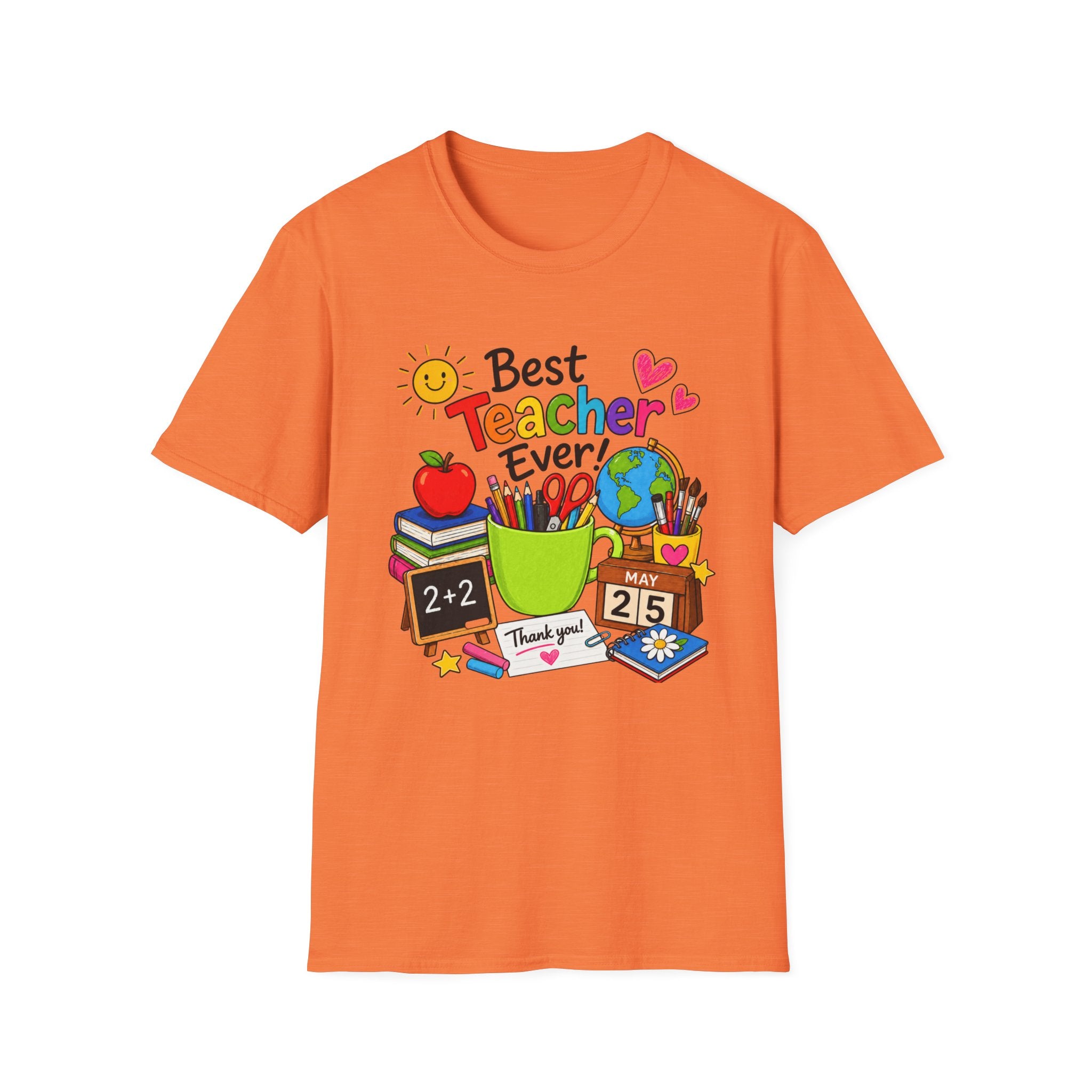 Teacher Appreciation T-Shirt – "Best Teacher Ever" Colorful Classroom Design