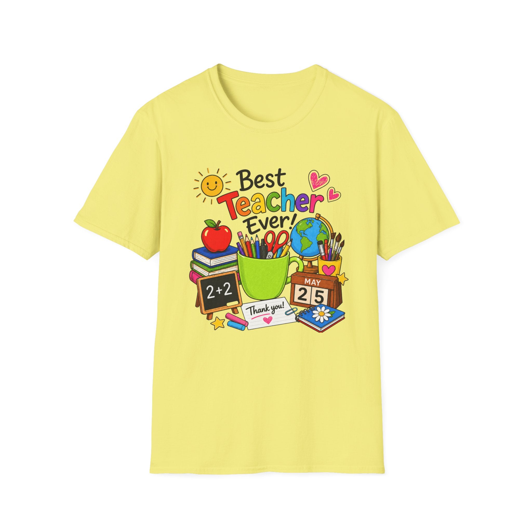 Teacher Appreciation T-Shirt – "Best Teacher Ever" Colorful Classroom Design
