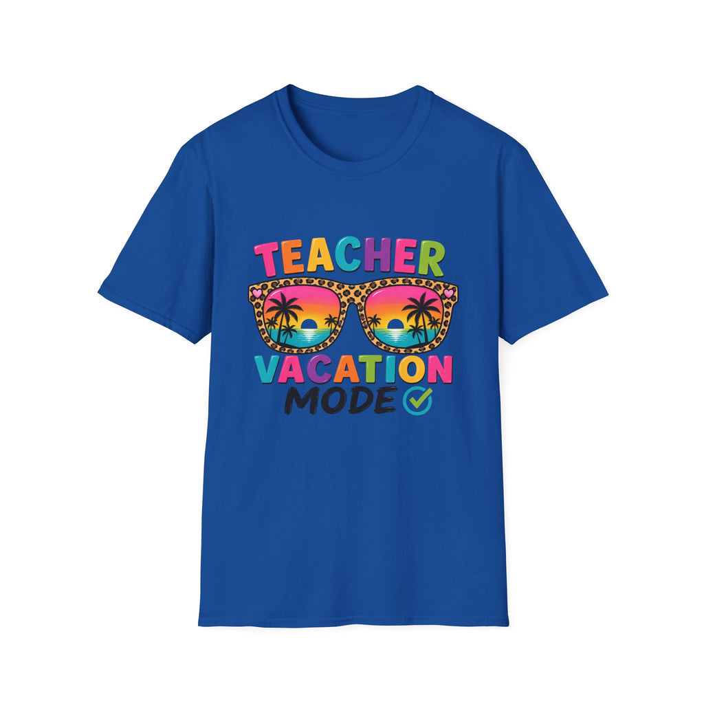 Teacher Vacation Mode T-Shirt — Tropical Sunglasses Graphic