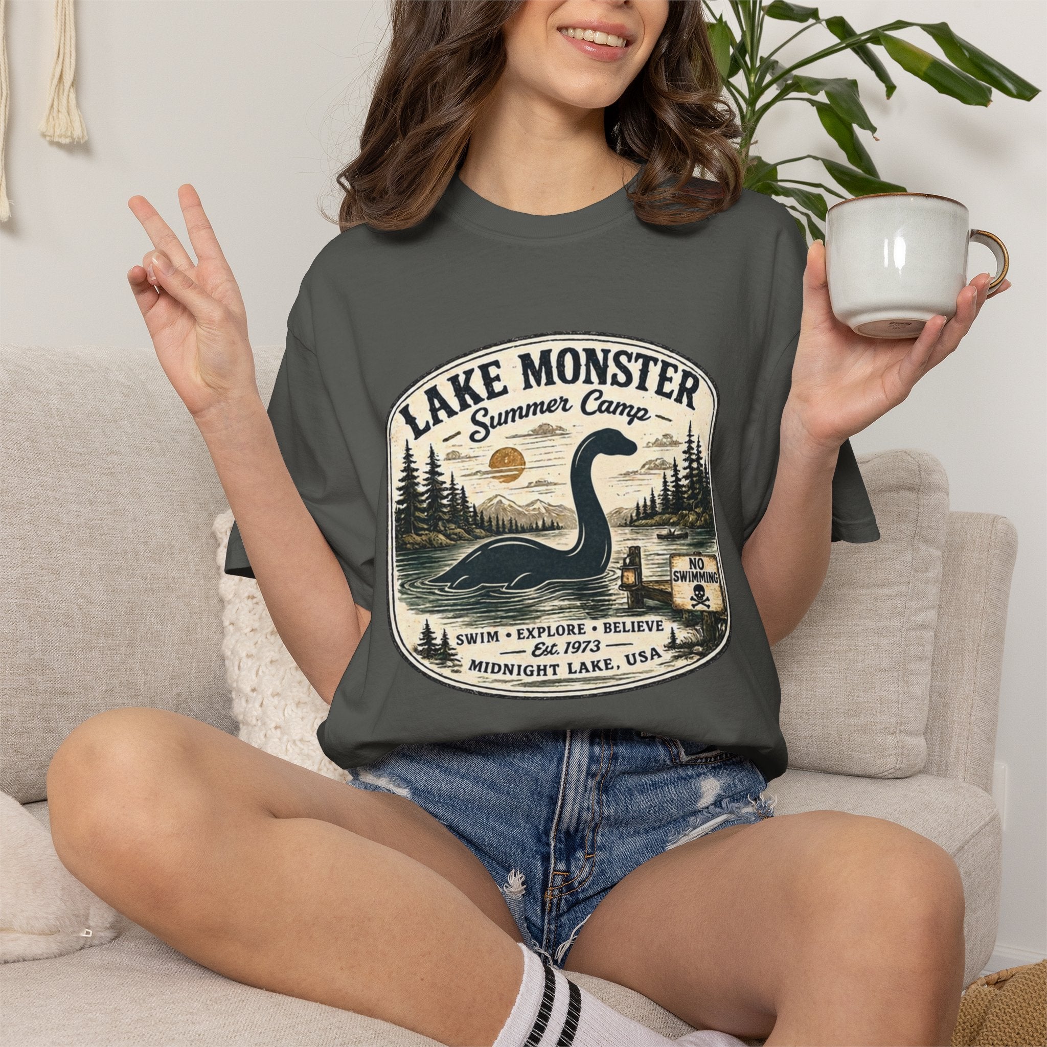 Lake Monster Summer Camp Comfort Colors T-Shirt