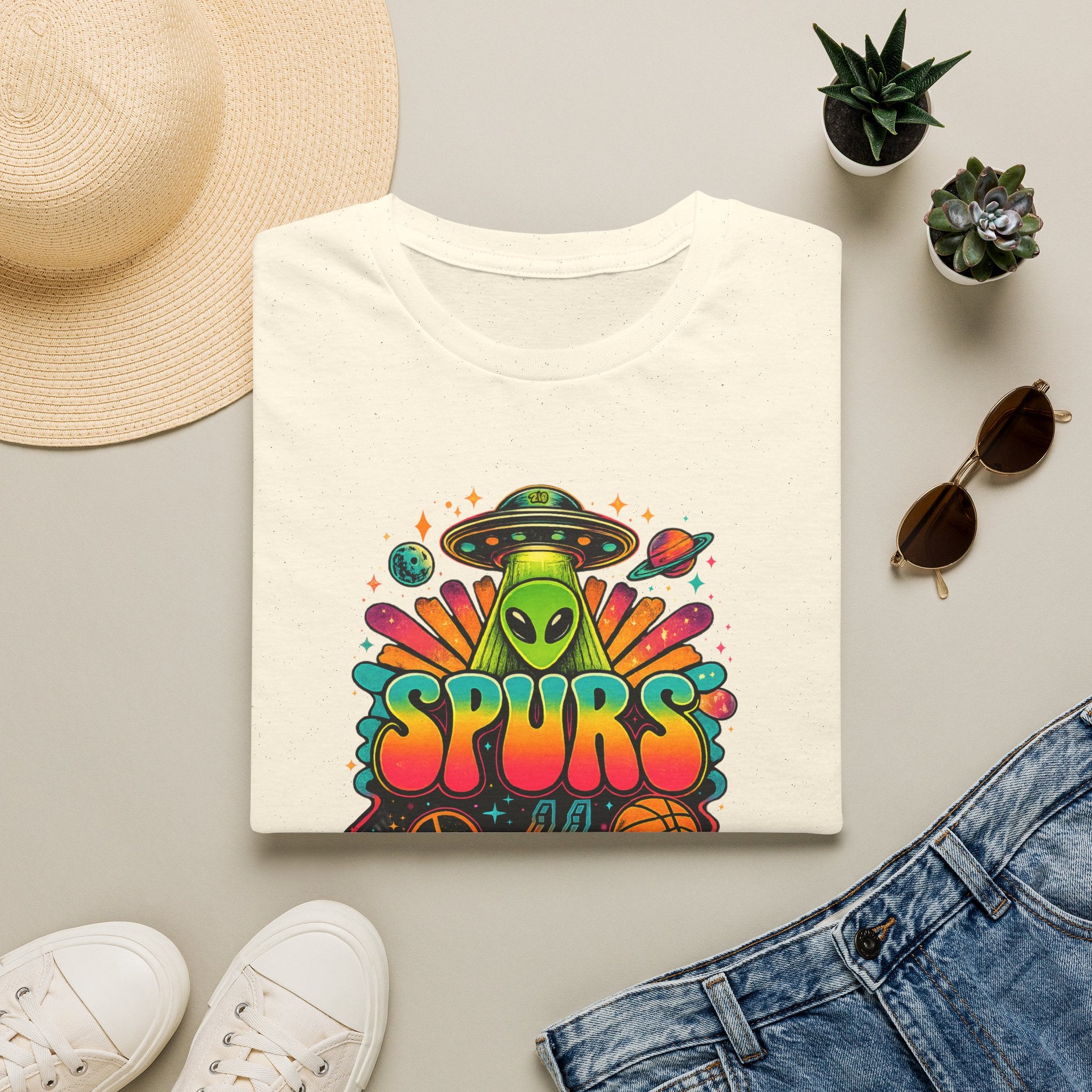 Retro Alien San Antonio Basketball  T-Shirt