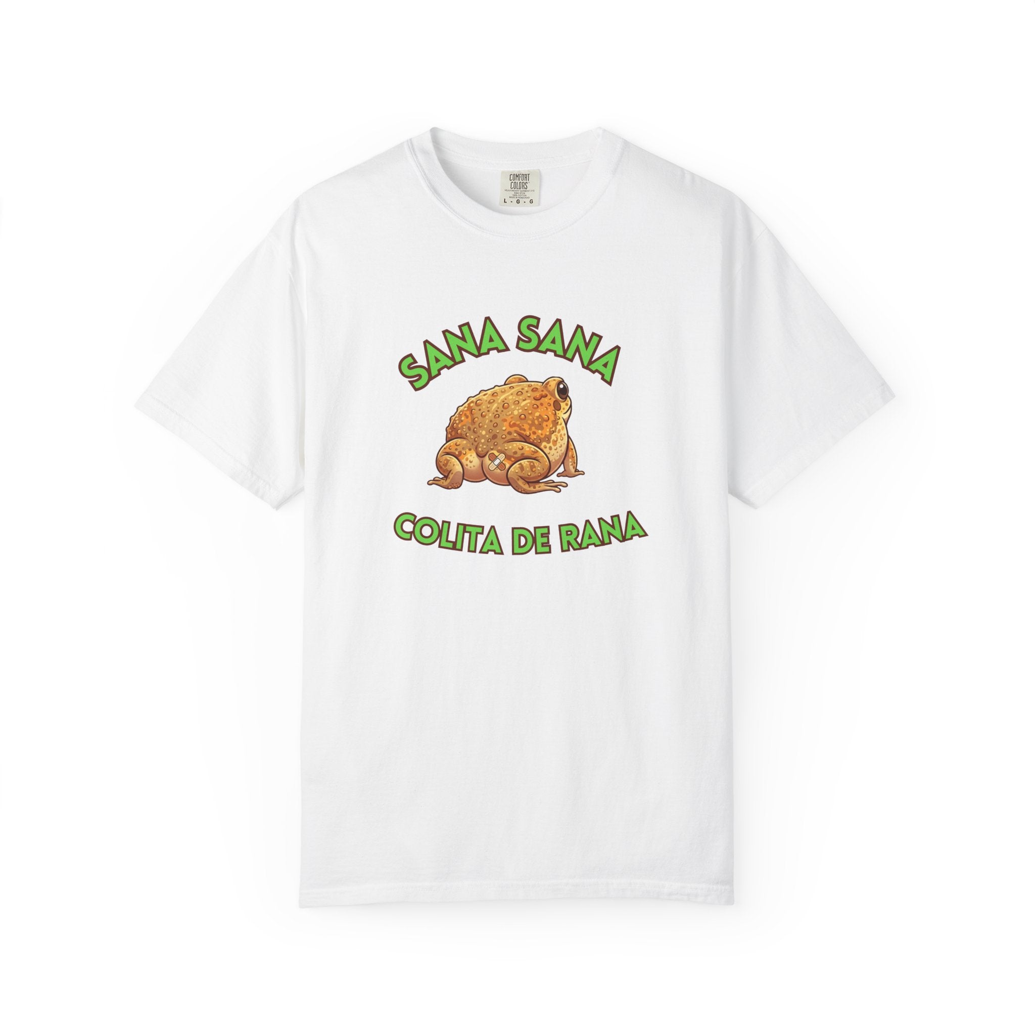 Sana Sana Colita de Rana Comfort Colors T-Shirt — Cute Spanish Frog Saying Healing Charm
