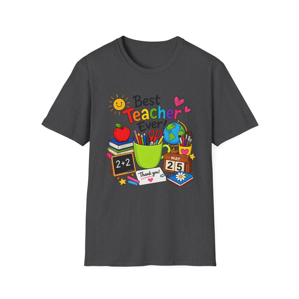 Teacher Appreciation T-Shirt – "Best Teacher Ever" Colorful Classroom Design