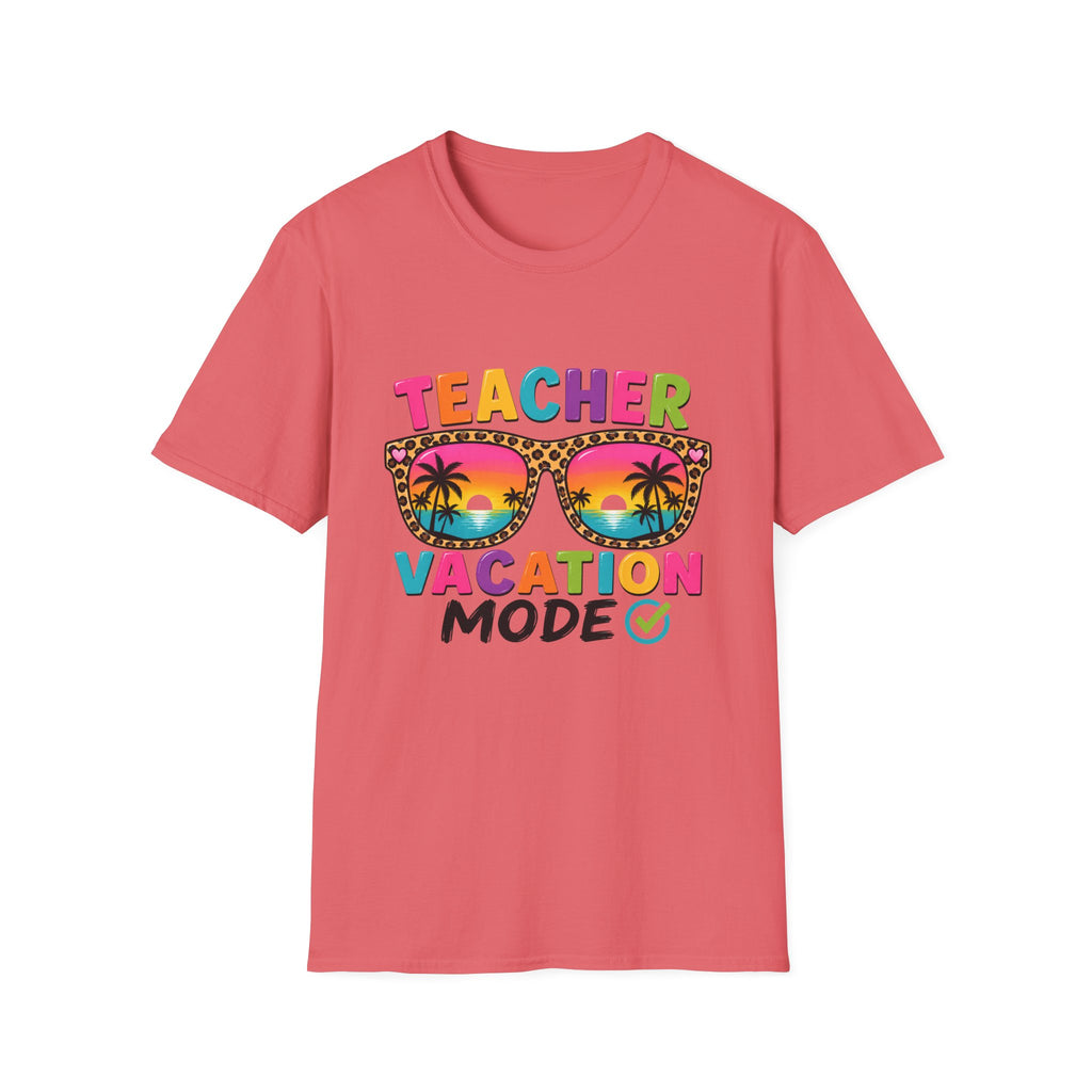 Teacher Vacation Mode T-Shirt — Tropical Sunglasses Graphic