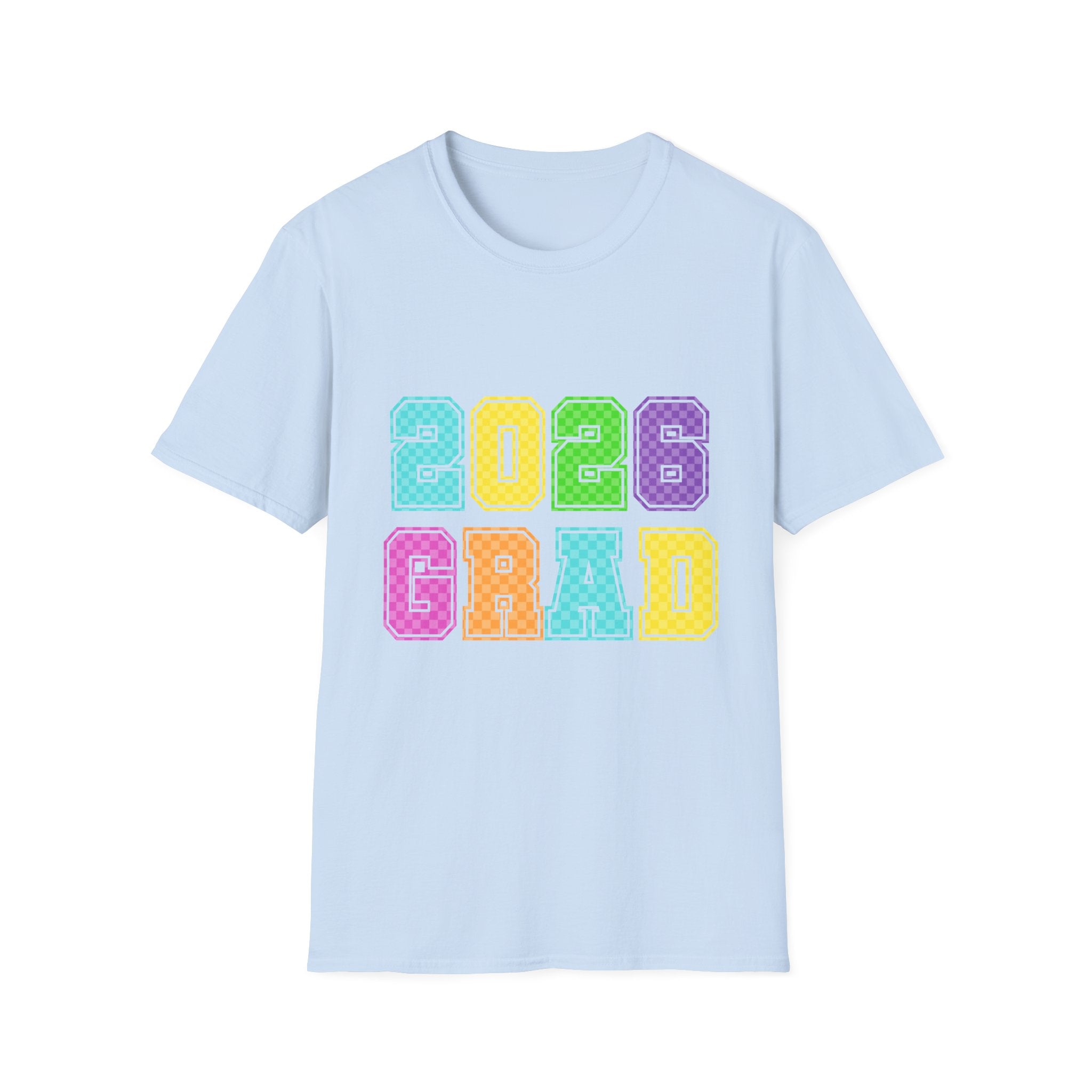 2026 Grad T-Shirt — Colorful Block Letter Graduation Tee