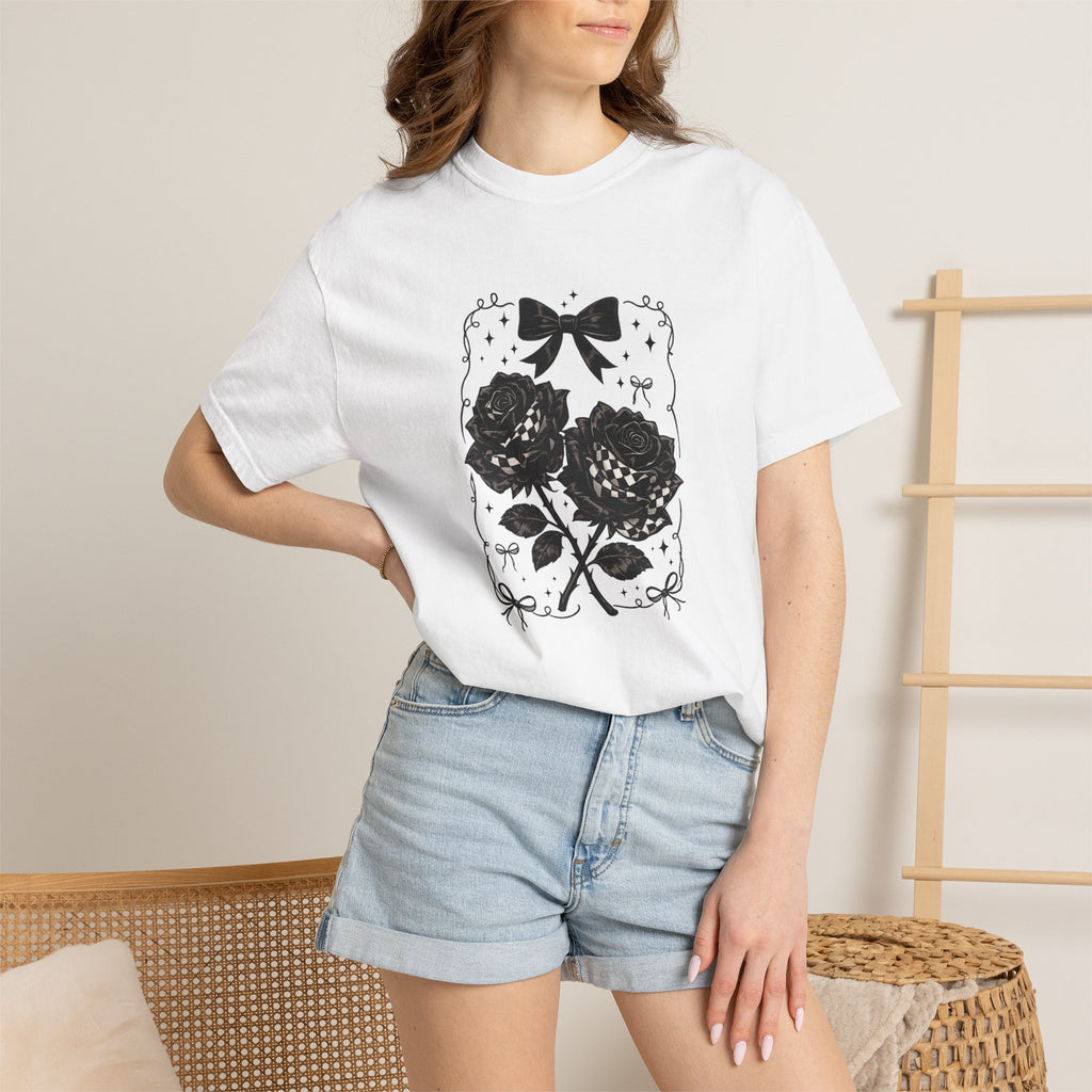 Floral Black Roses Vintage Comfort Colors T-Shirt