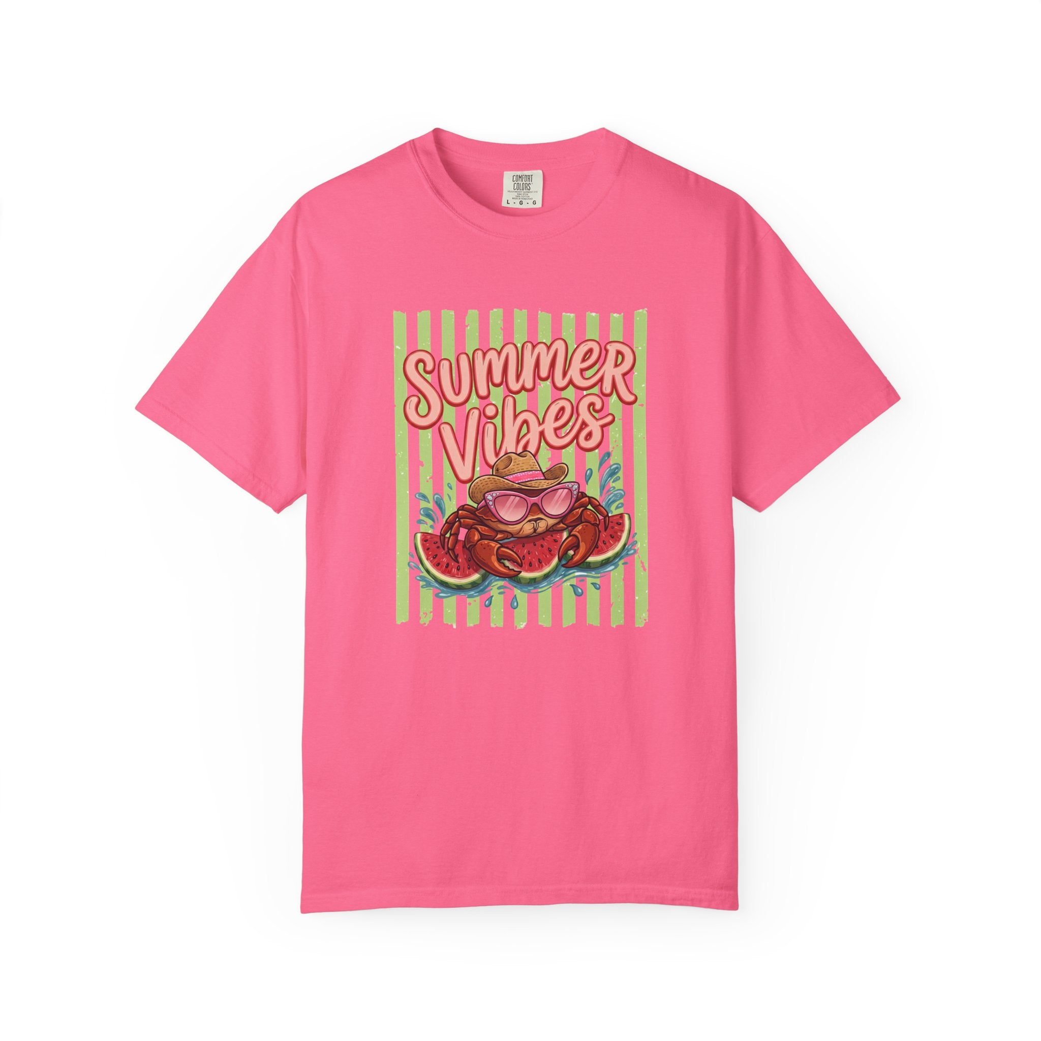 Summer Vibes Watermelon Crab Comfort Colors TShirt